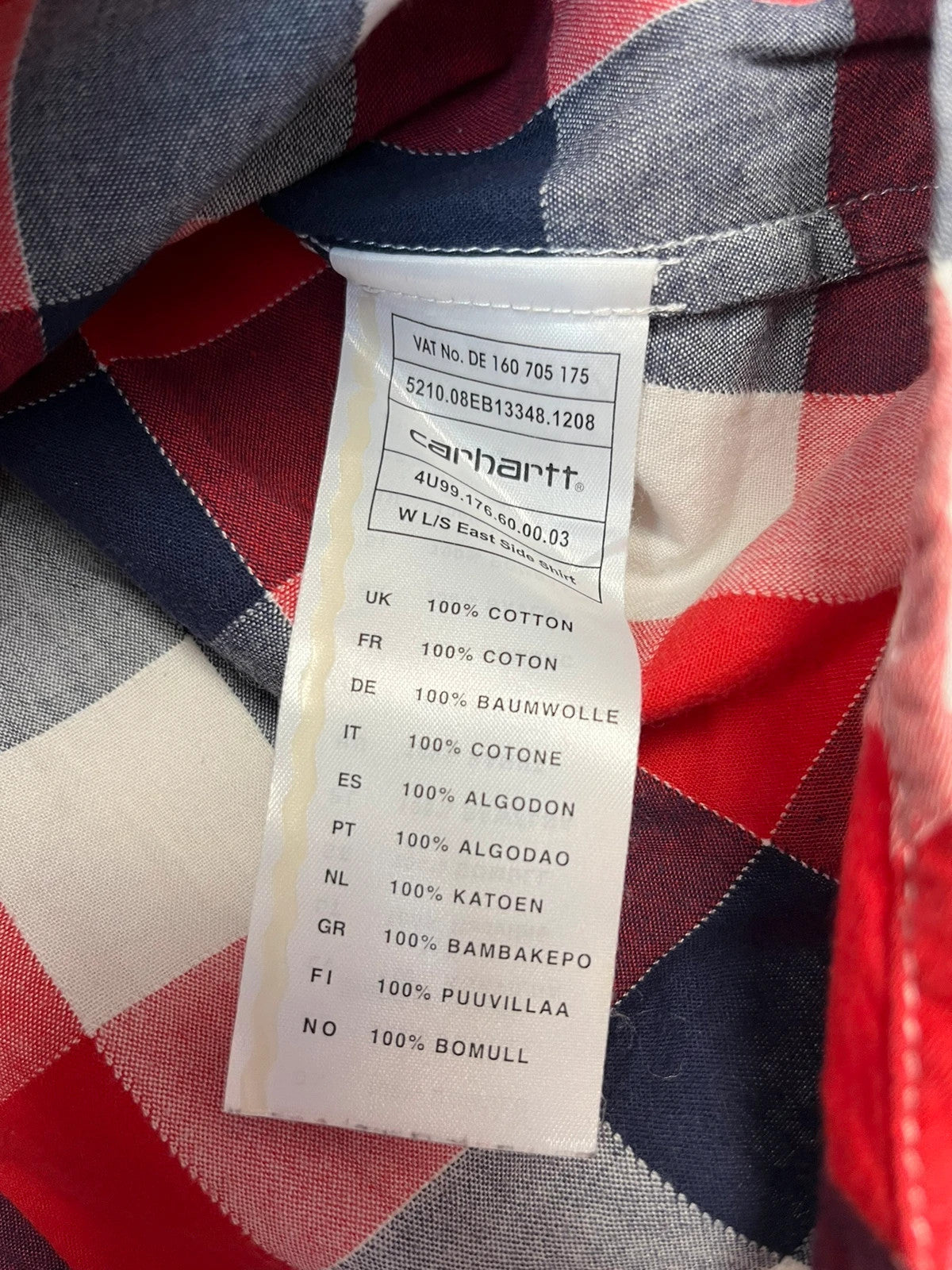 Chemise à carreaux Carhartt Rouge, Rose - XS (A120)