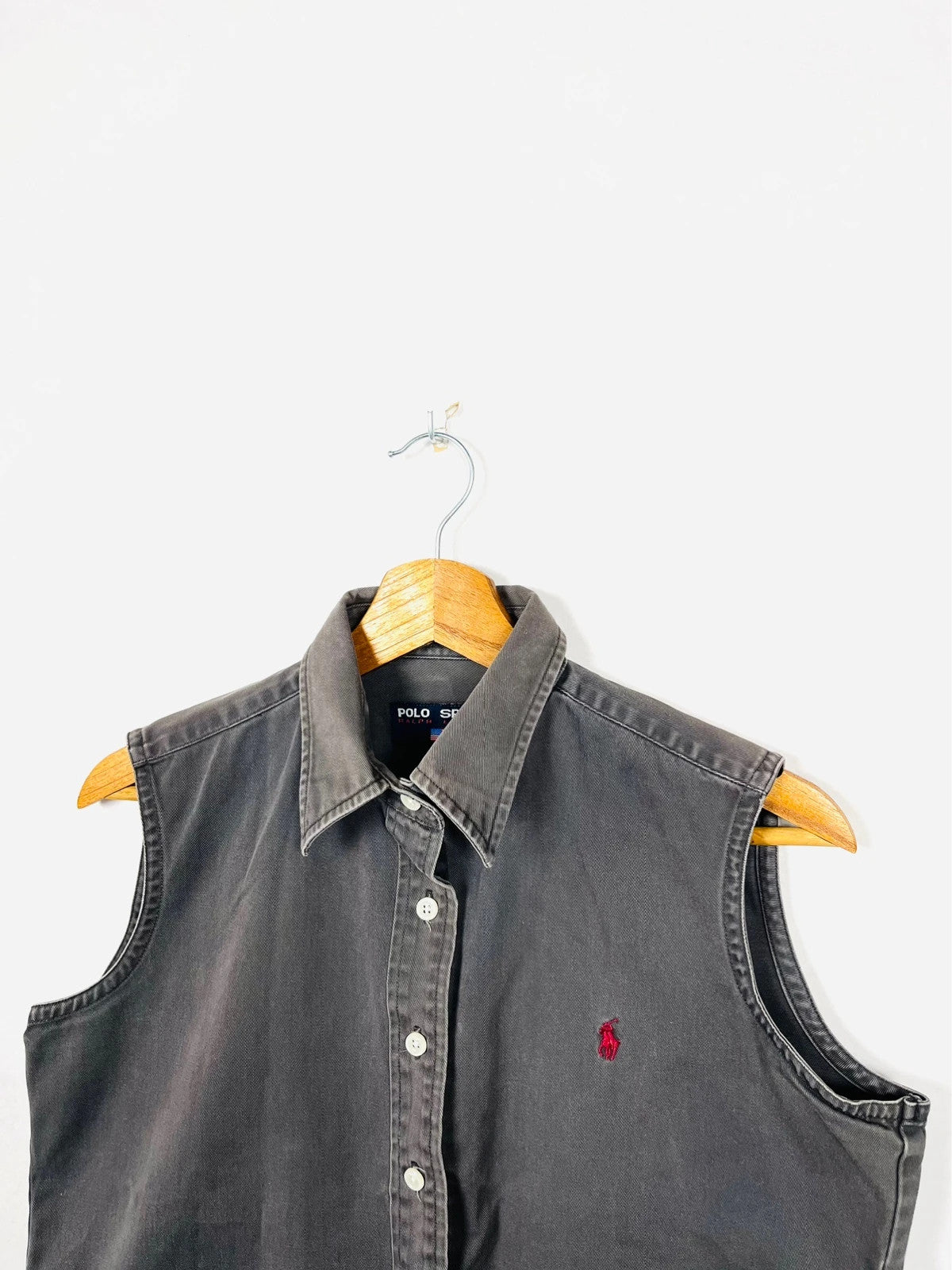 Veste en Jean Ralph Lauren Sans Manches Gris - XL (A117)