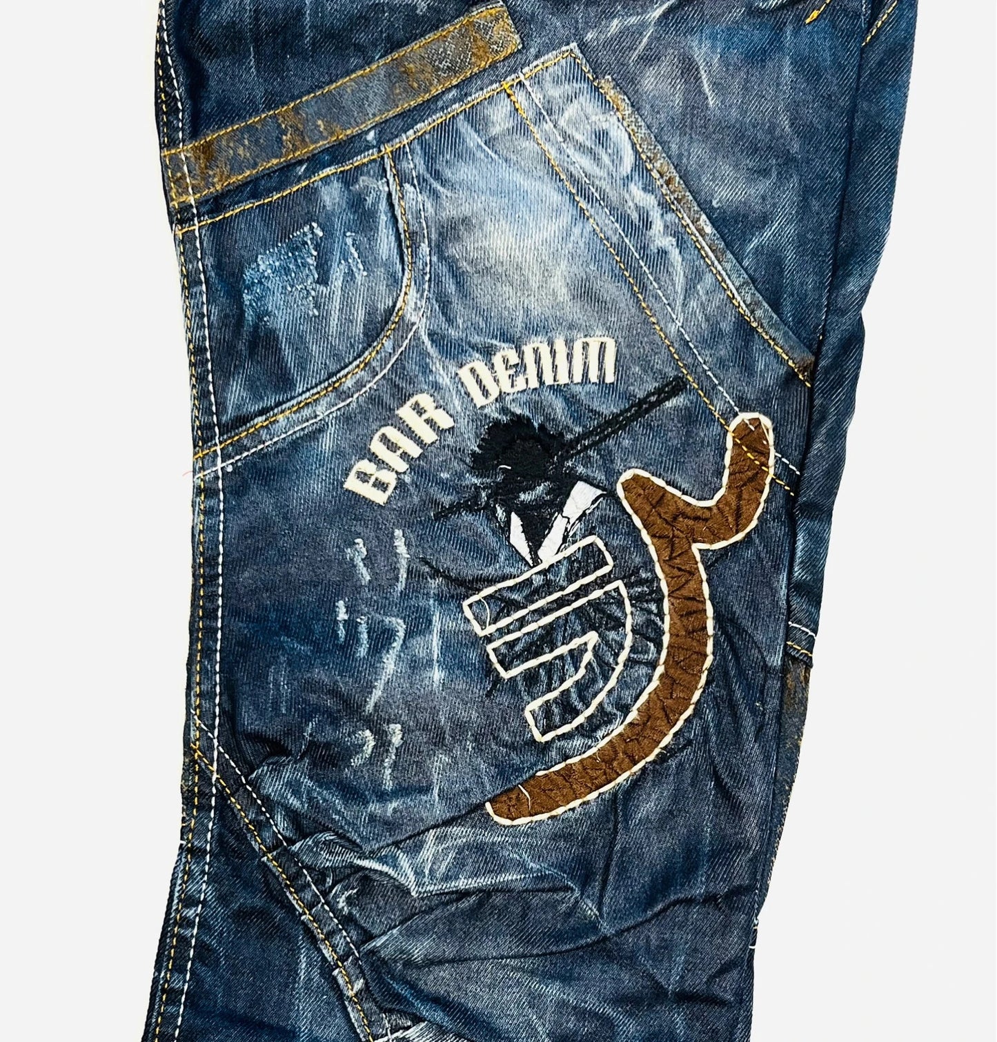 Jean à motif brodé Vintage - W29 (A109)