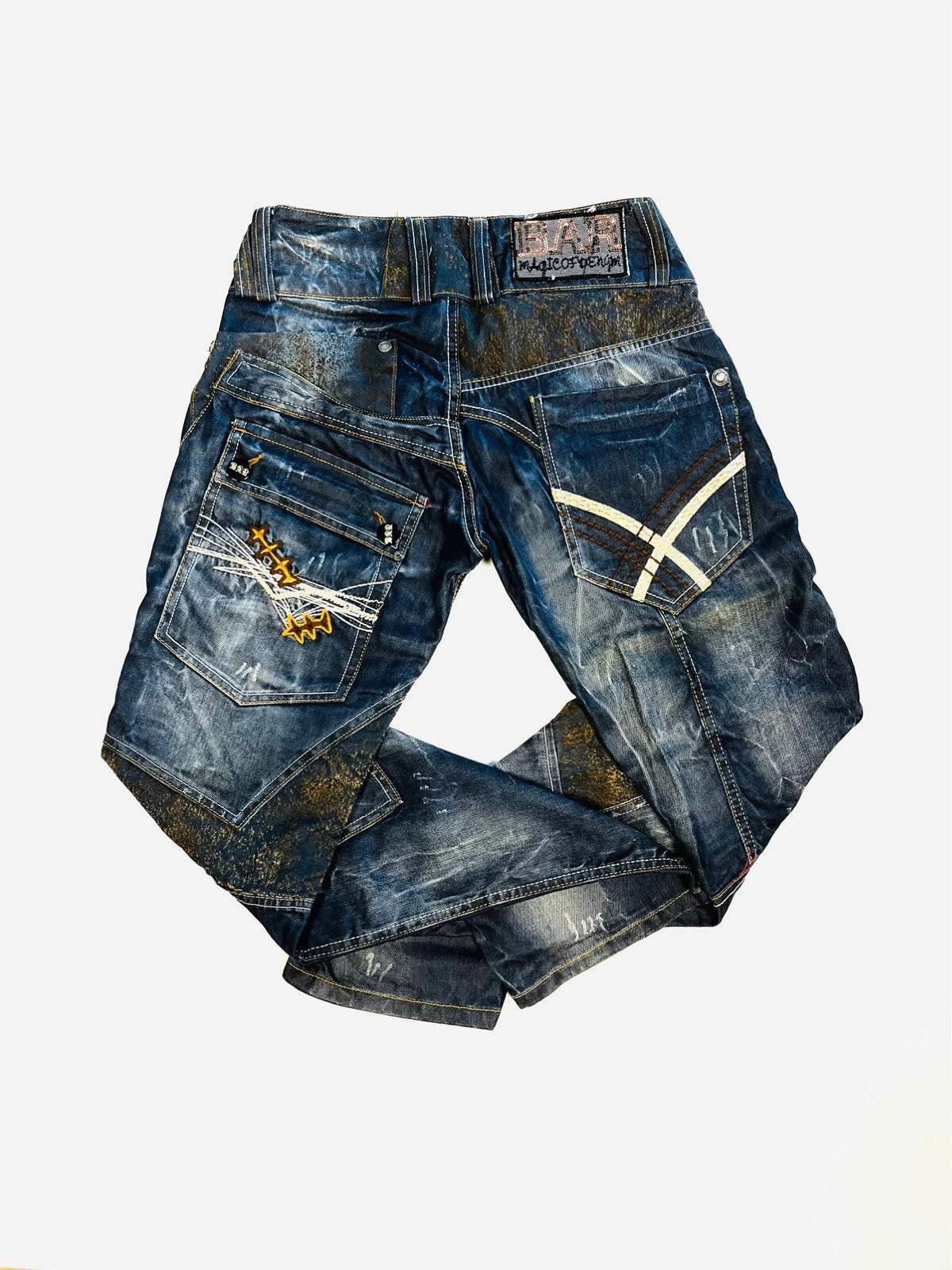 Jean à motif brodé Vintage - W29 (A109)