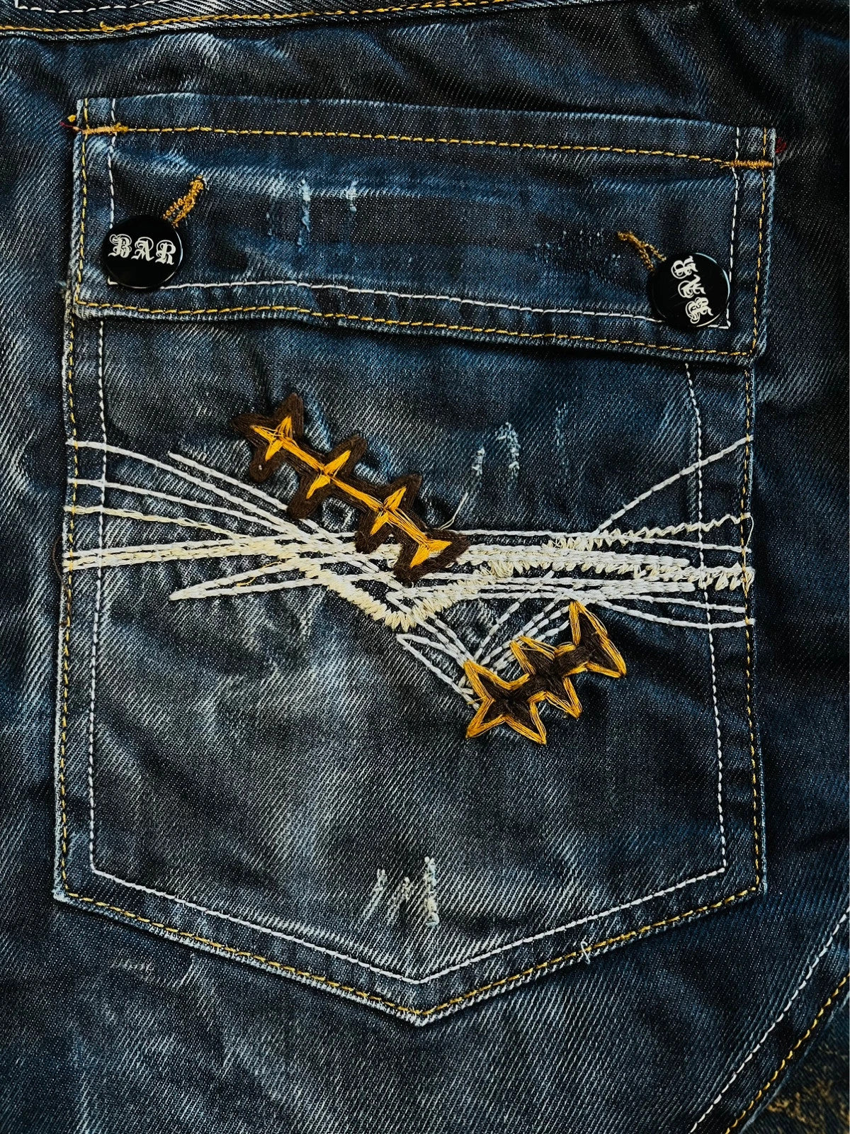 Jean à motif brodé Vintage - W29 (A109)