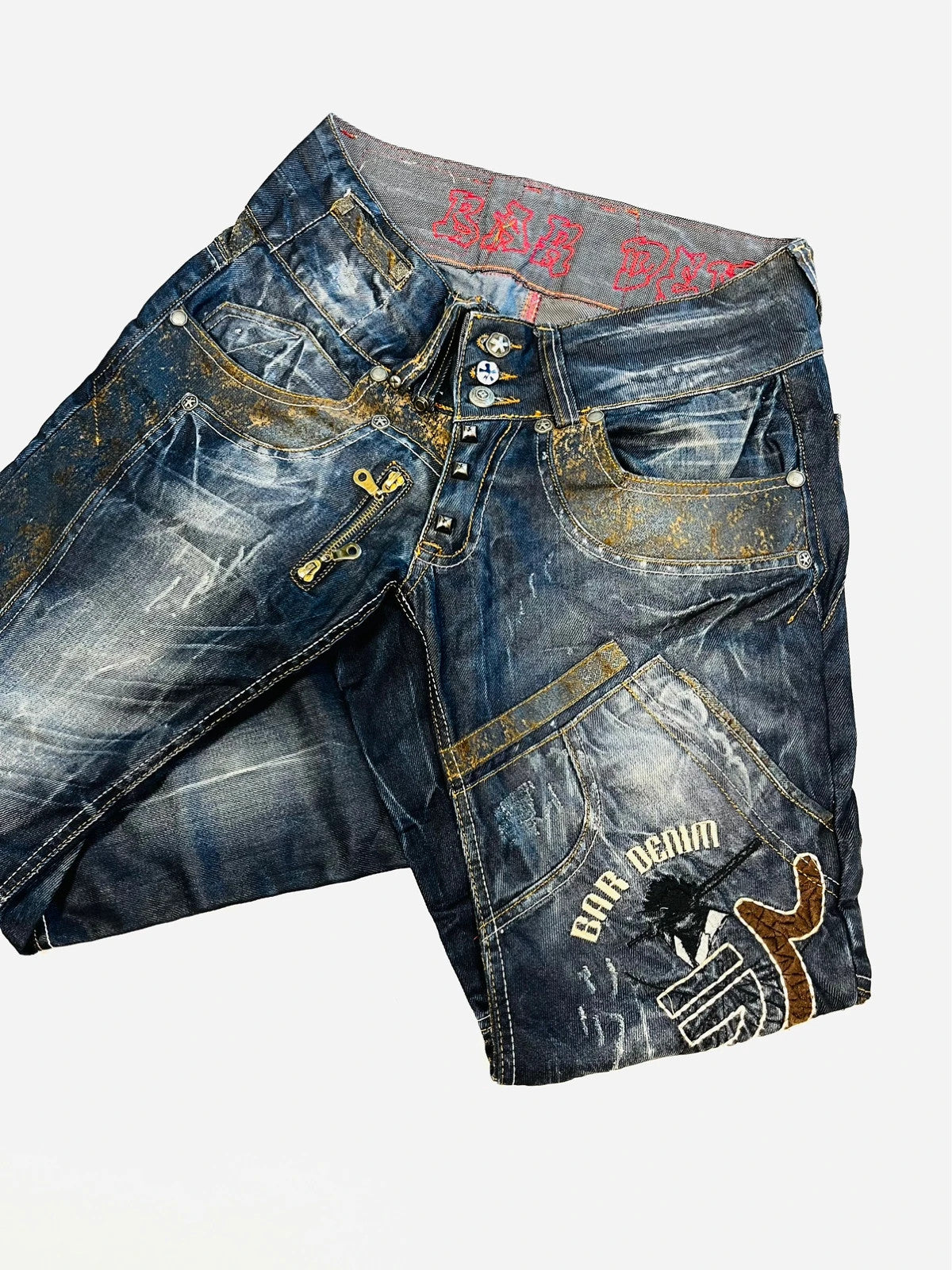 Jean à motif brodé Vintage - W29 (A109)