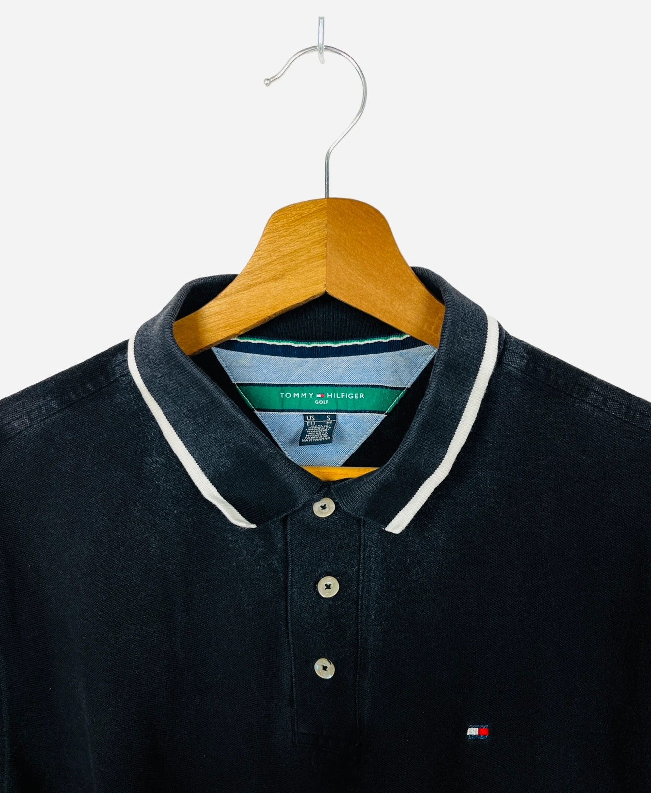 Polo Tommy Hilfiger Noir Logo Brodé Summer - M (A163)