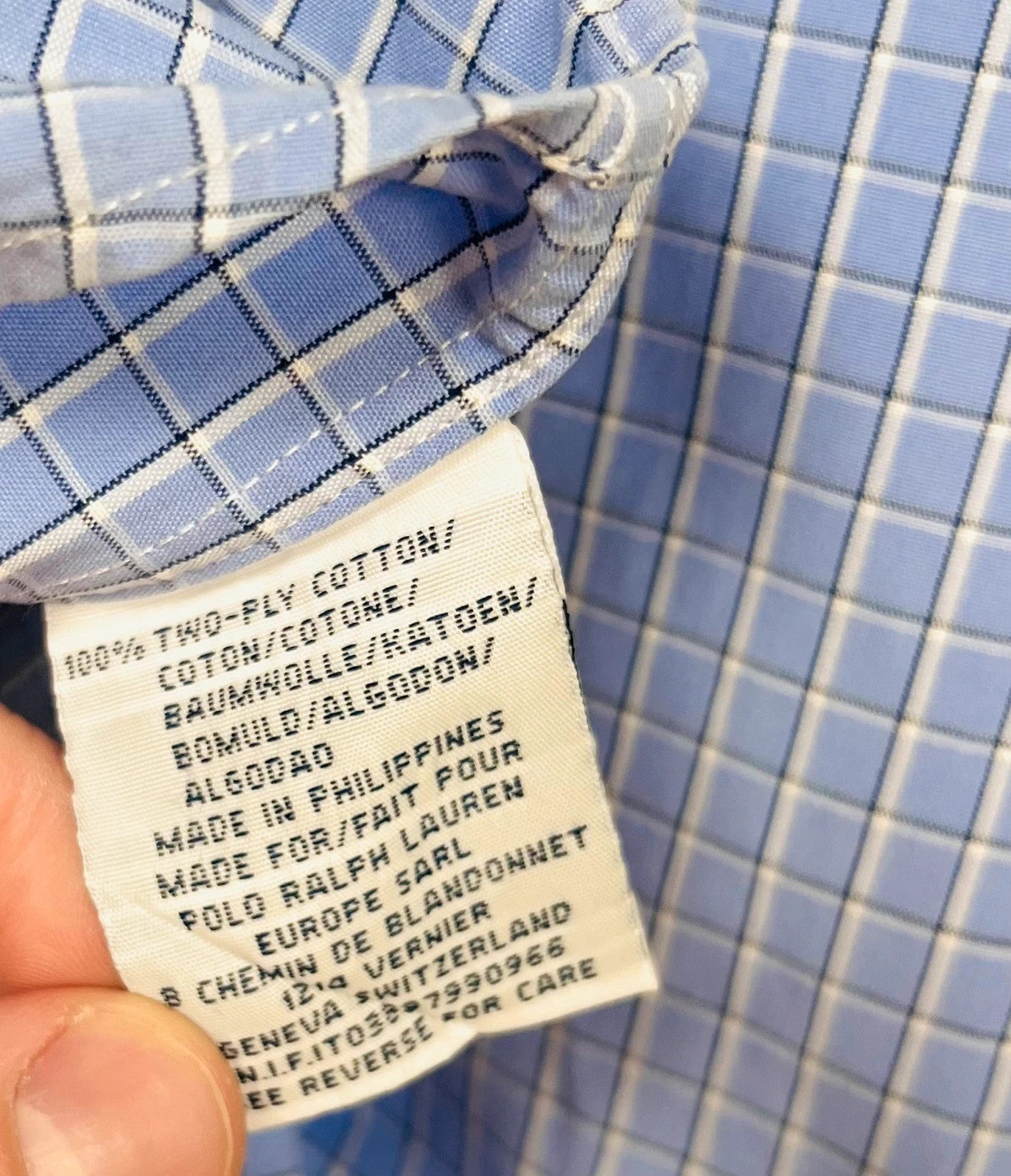 Chemise à carreaux Ralph Lauren Bleu - S (A193)