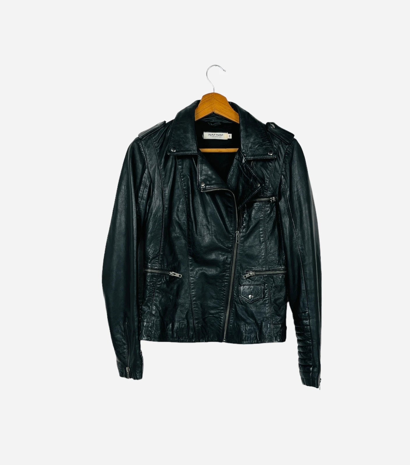 Veste en Cuir Naf Naf Noir Luxury - XS (A195)