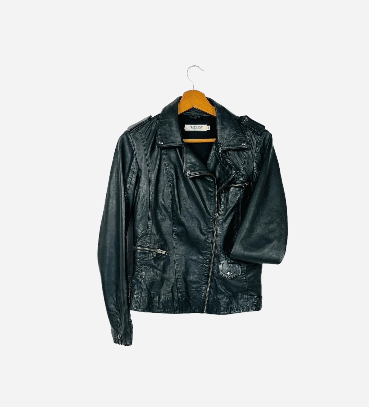 Veste en Cuir Naf Naf Noir Luxury - XS (A195)