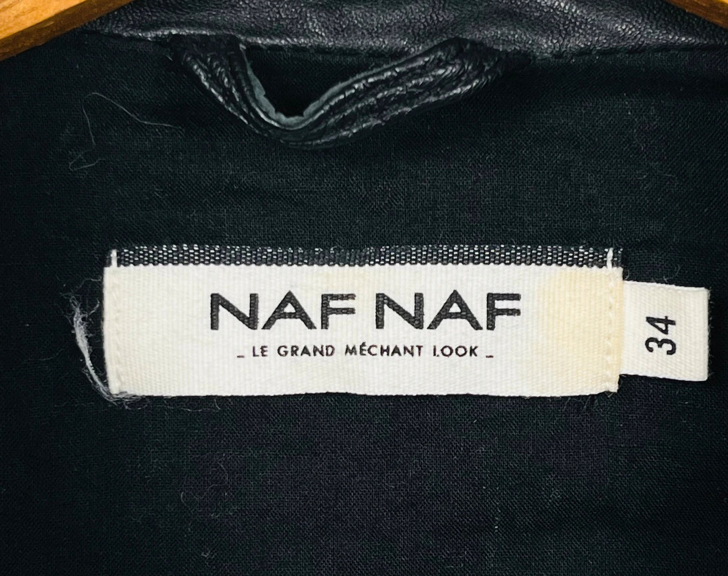 Veste en Cuir Naf Naf Noir Luxury - XS (A195)