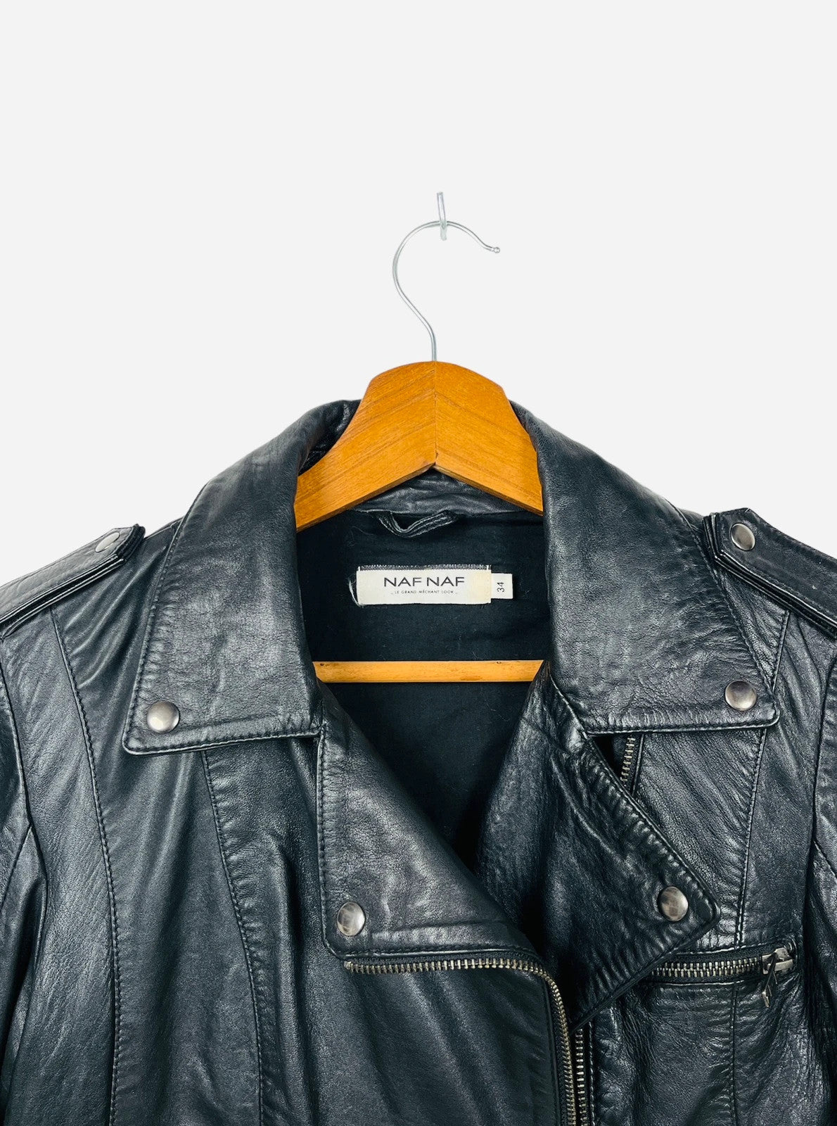 Veste en Cuir Naf Naf Noir Luxury - XS (A195)