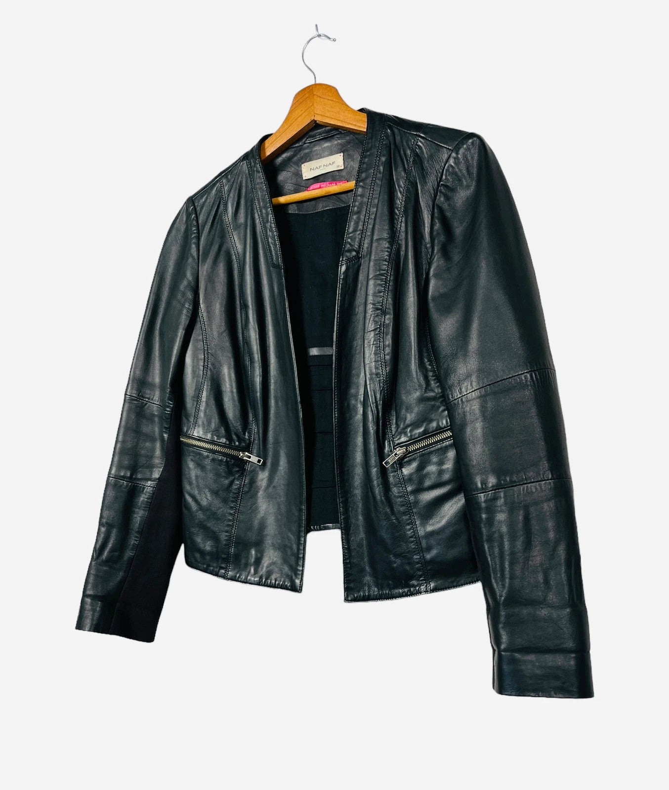 Veste en Cuir Naf Naf Noir Luxury - M (A194)