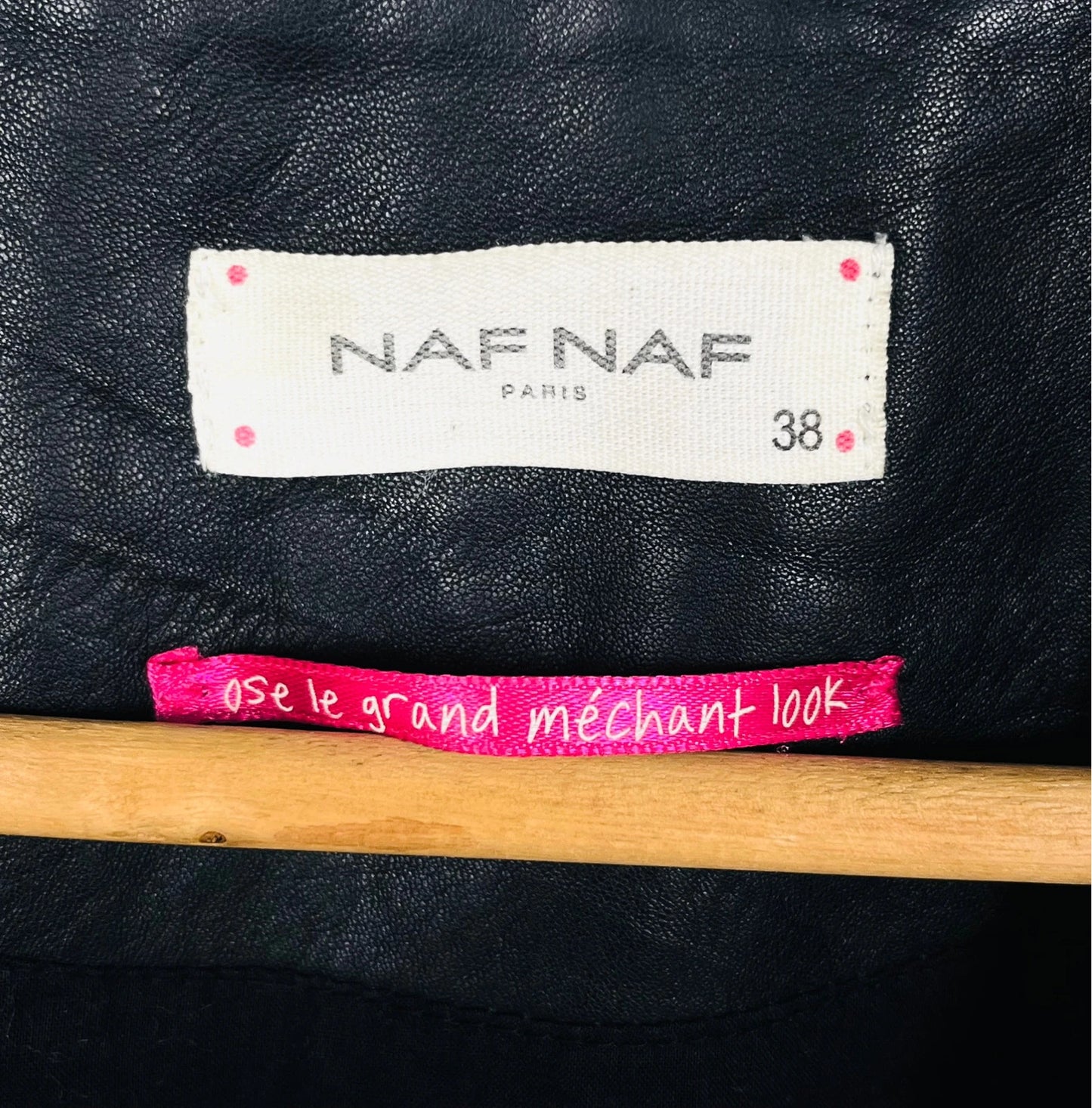 Veste en Cuir Naf Naf Noir Luxury - M (A194)