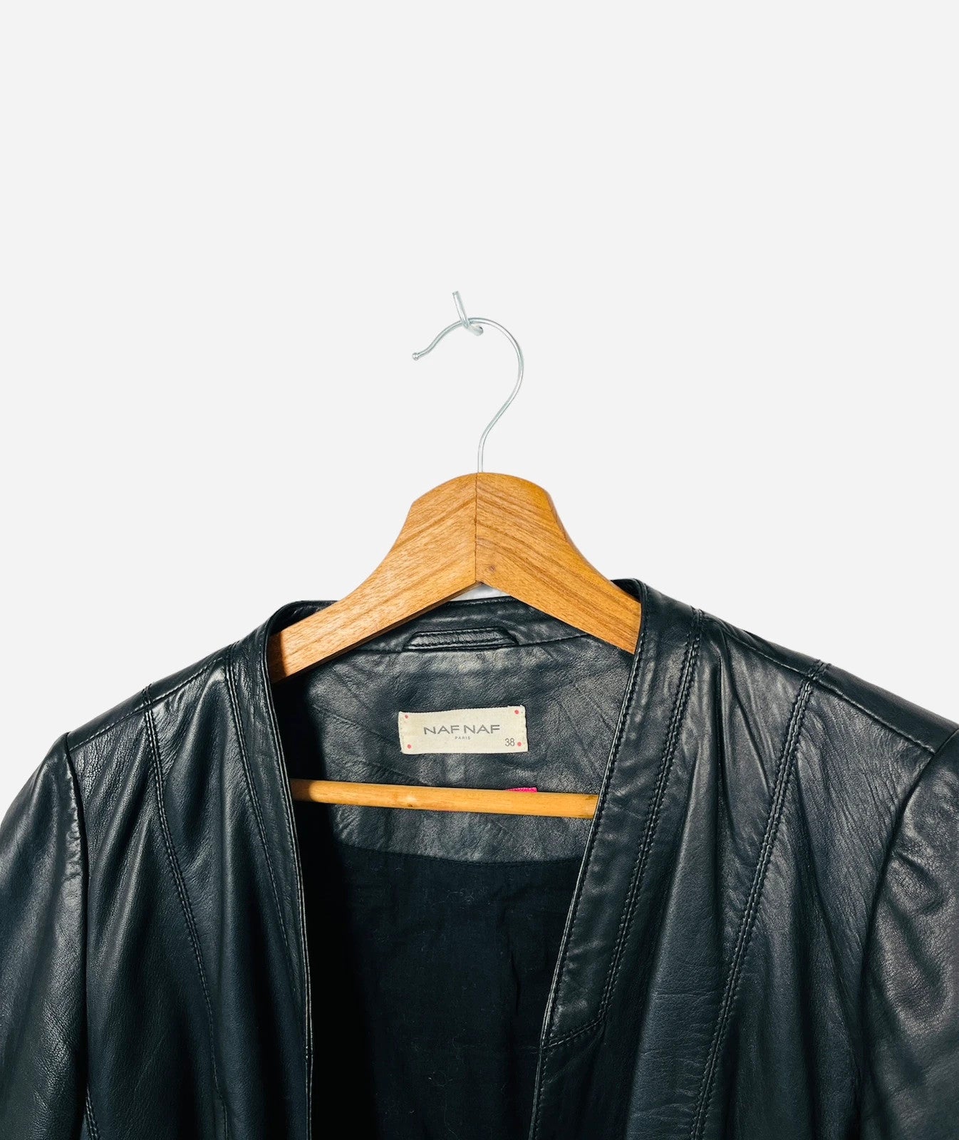 Veste en Cuir Naf Naf Noir Luxury - M (A194)