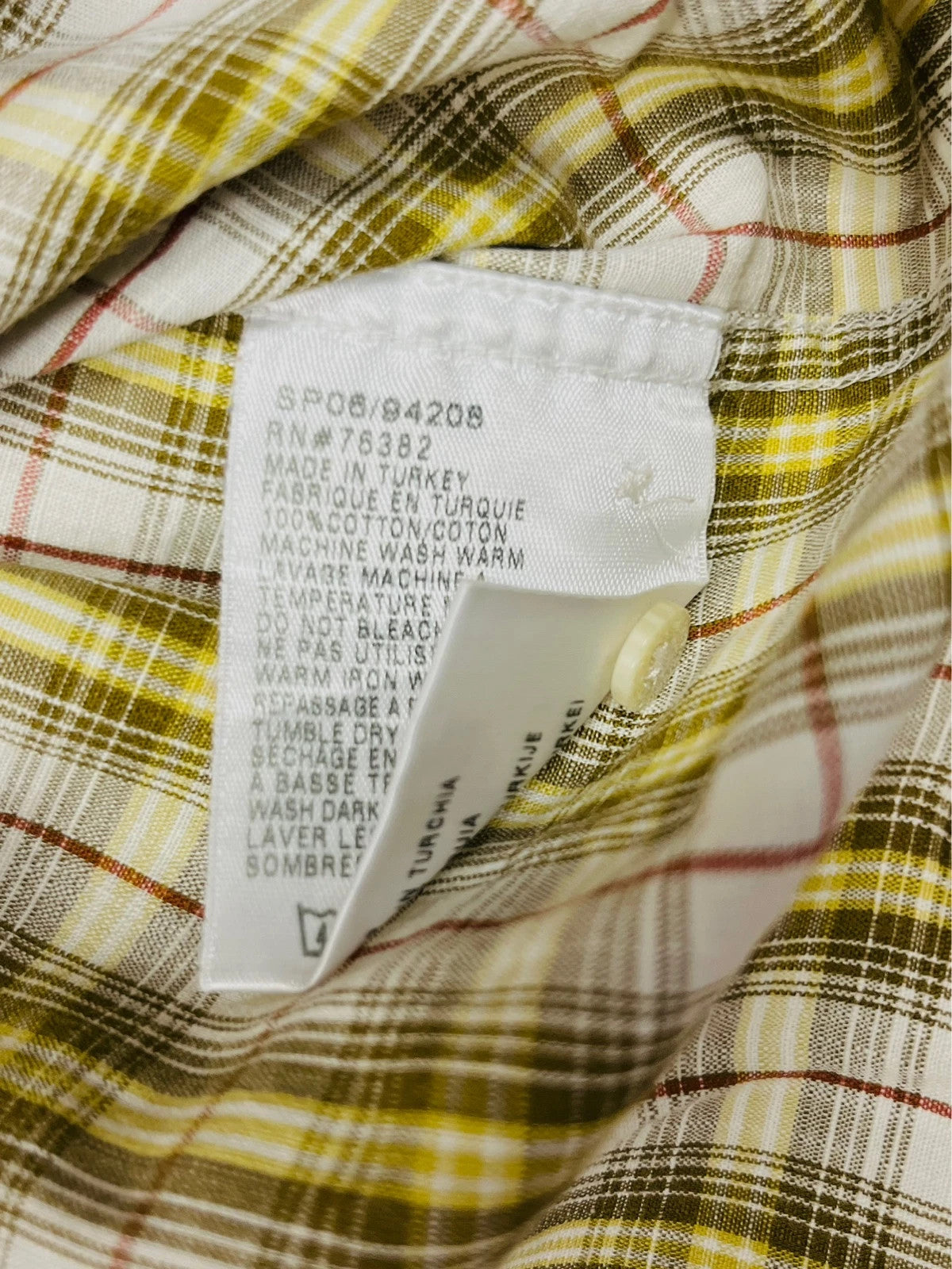 Chemise à carreaux Timberland Jaune & Vert - XL (A227)