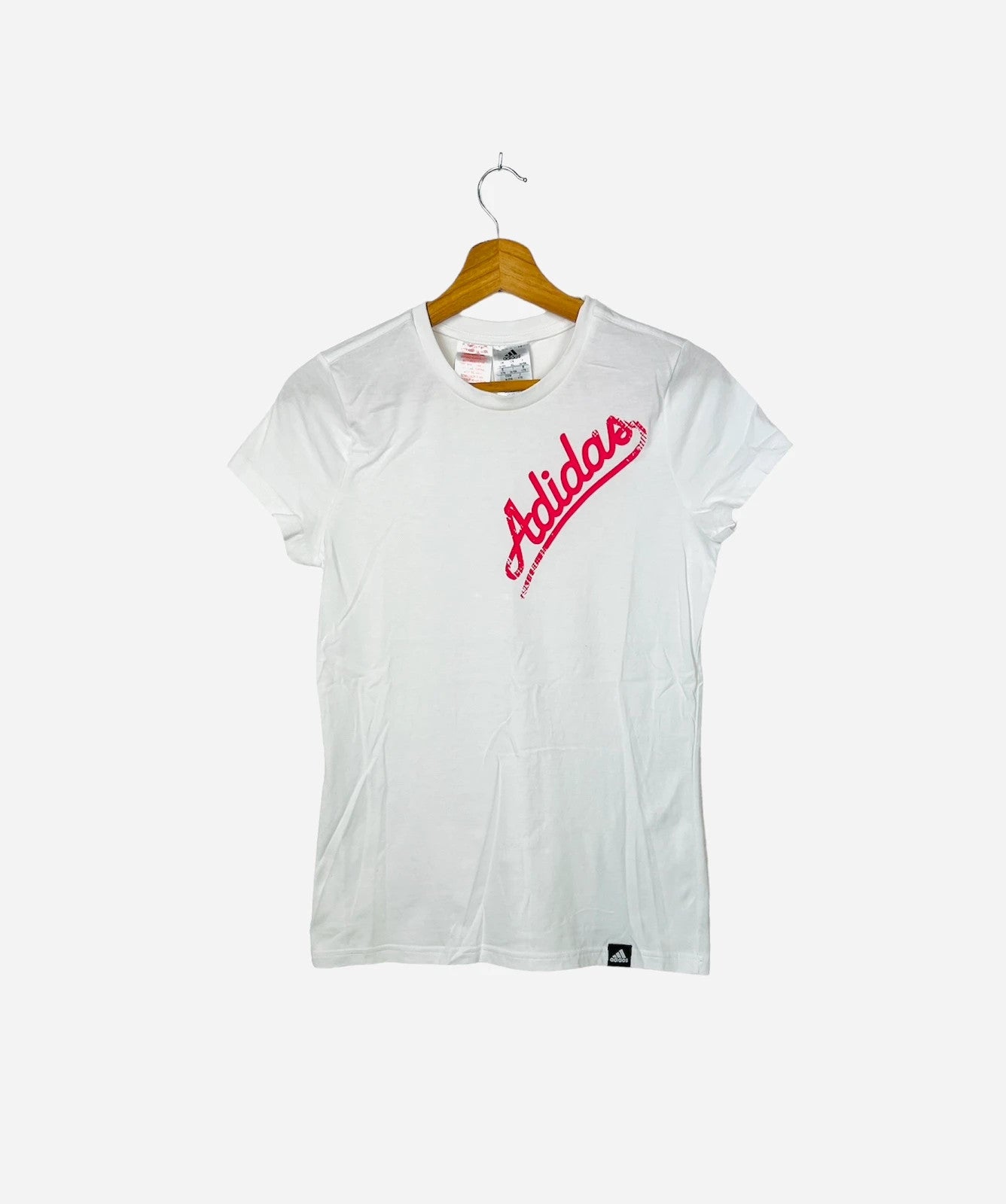 T-Shirt Adidas Blanc & Rose - XS (A235)