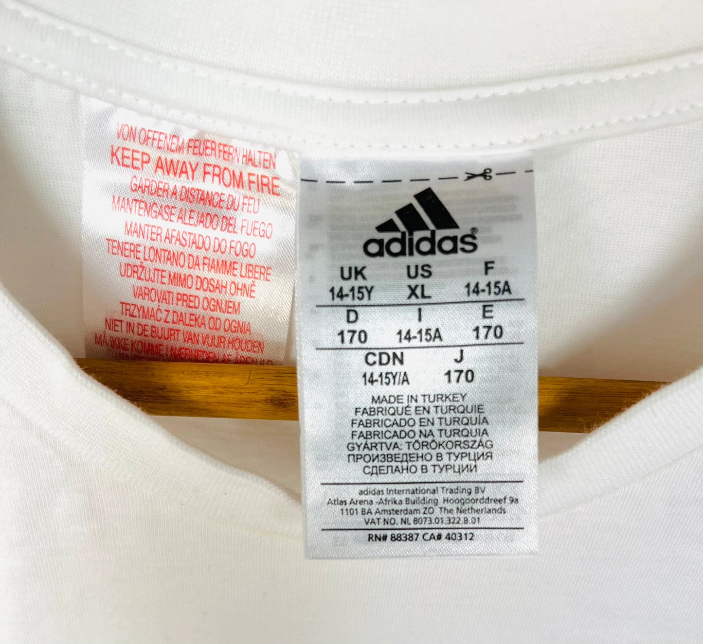 T-Shirt Adidas Blanc & Rose - XS (A235)