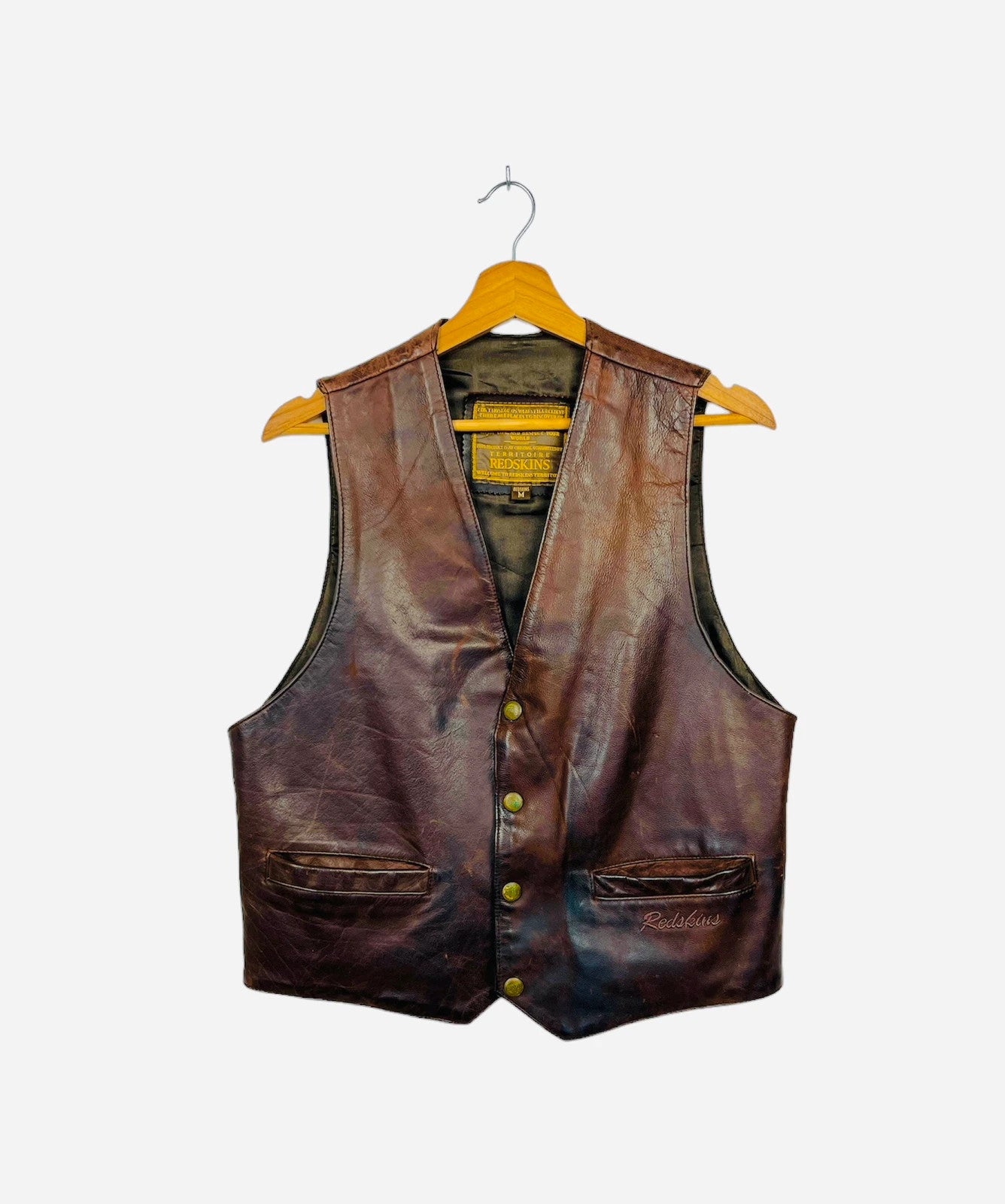 Veston en Cuir de Vachette Motard Redskins Vintage Rare - M (A205)