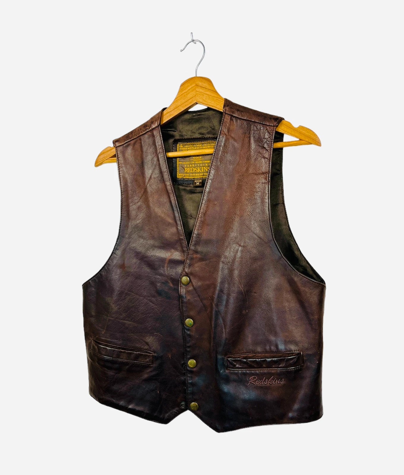 Veston en Cuir de Vachette Motard Redskins Vintage Rare - M (A205)