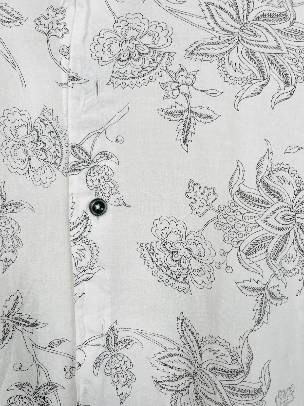 Chemise à fleurs Vintage Blanche - L (A362)