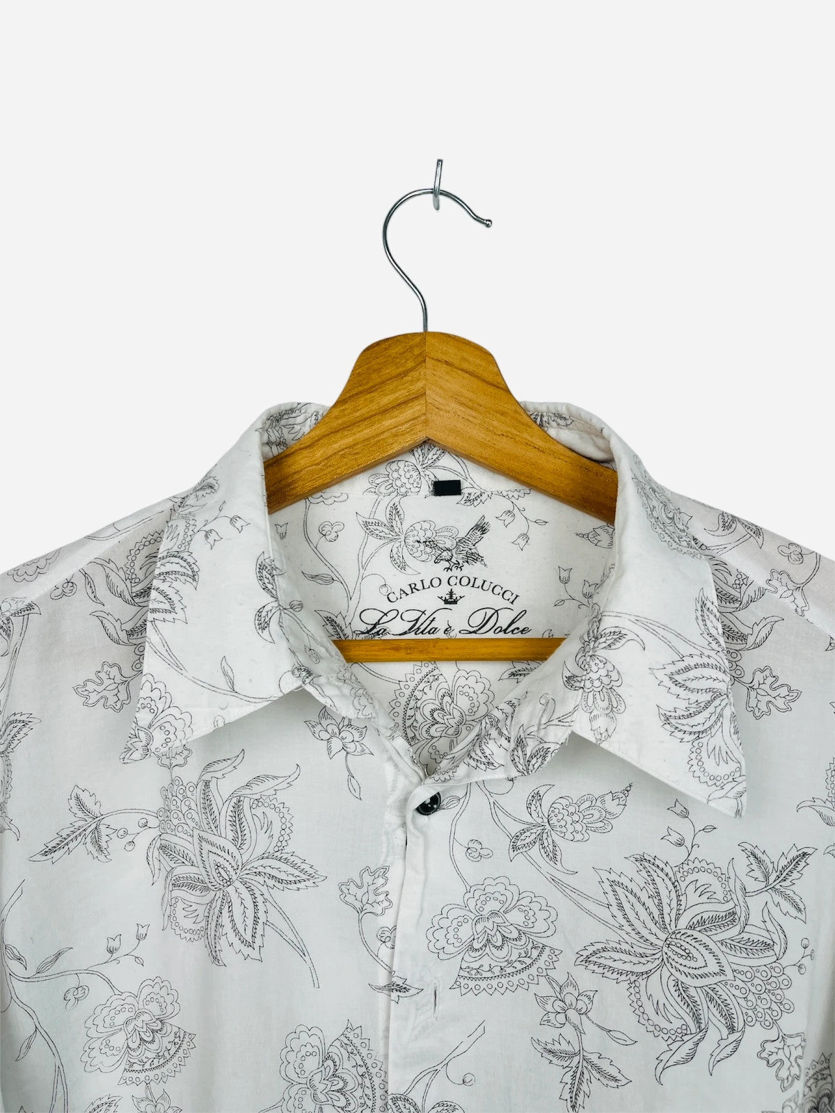 Chemise à fleurs Vintage Blanche - L (A362)