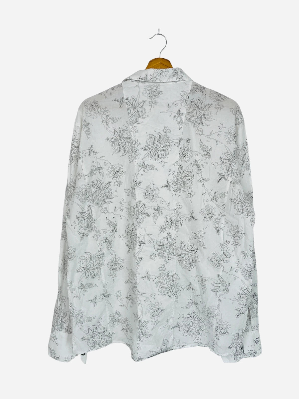 Chemise à fleurs Vintage Blanche - L (A362)