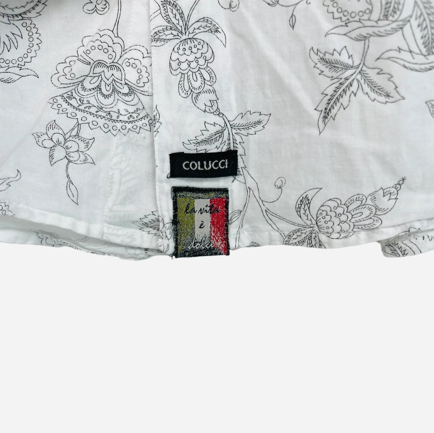 Chemise à fleurs Vintage Blanche - L (A362)