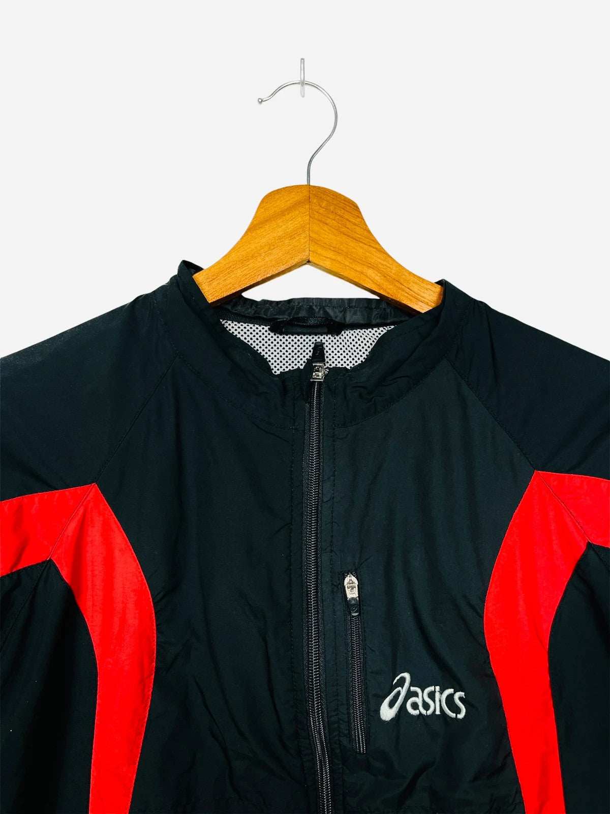 Asics Zip Windbreaker Jacket Noir & Red - L (A206)