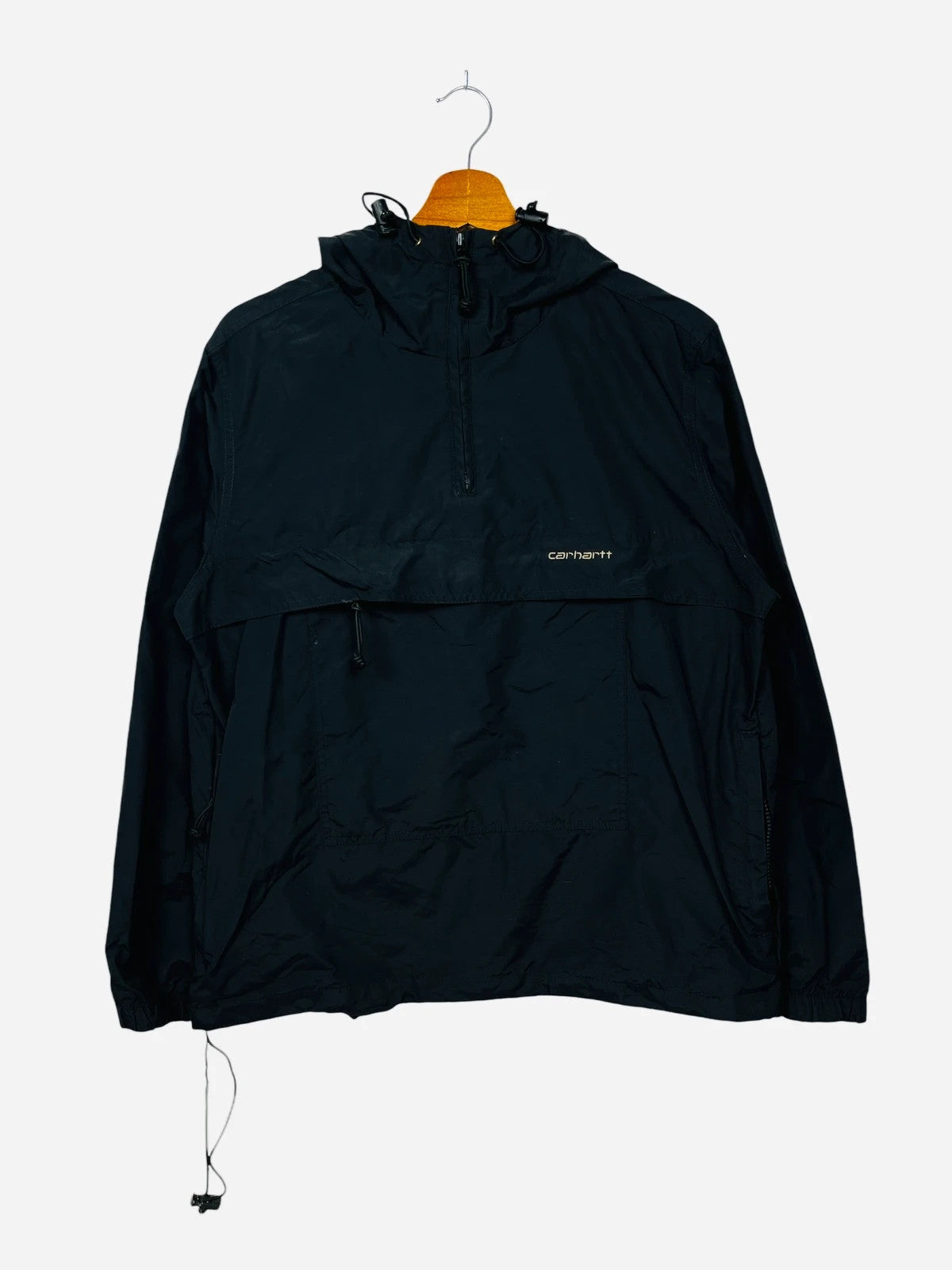 Carhartt Hooded 1/4 Zip Windbreaker Jacket Noir - M (A108)