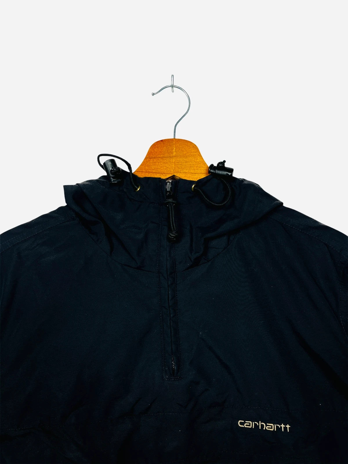 Carhartt Hooded 1/4 Zip Windbreaker Jacket Noir - M (A108)