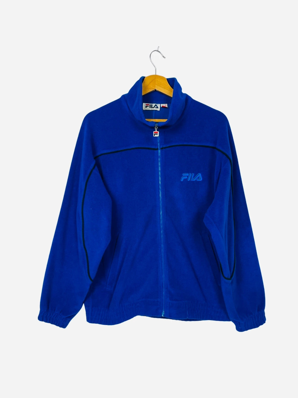 Veste Jacket Fleece Polaire Vintage Hiver Fila Bleu - M (A382)