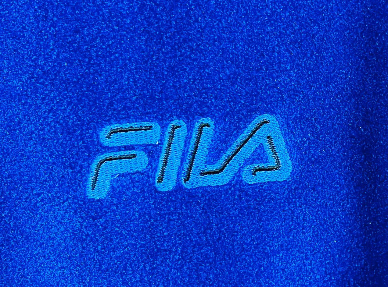 Veste Jacket Fleece Polaire Vintage Hiver Fila Bleu - M (A382)