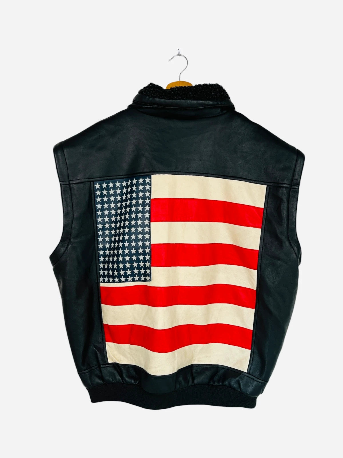 Jacket en Cuir Sans Manches USA Américain 2000' - XL (A385)