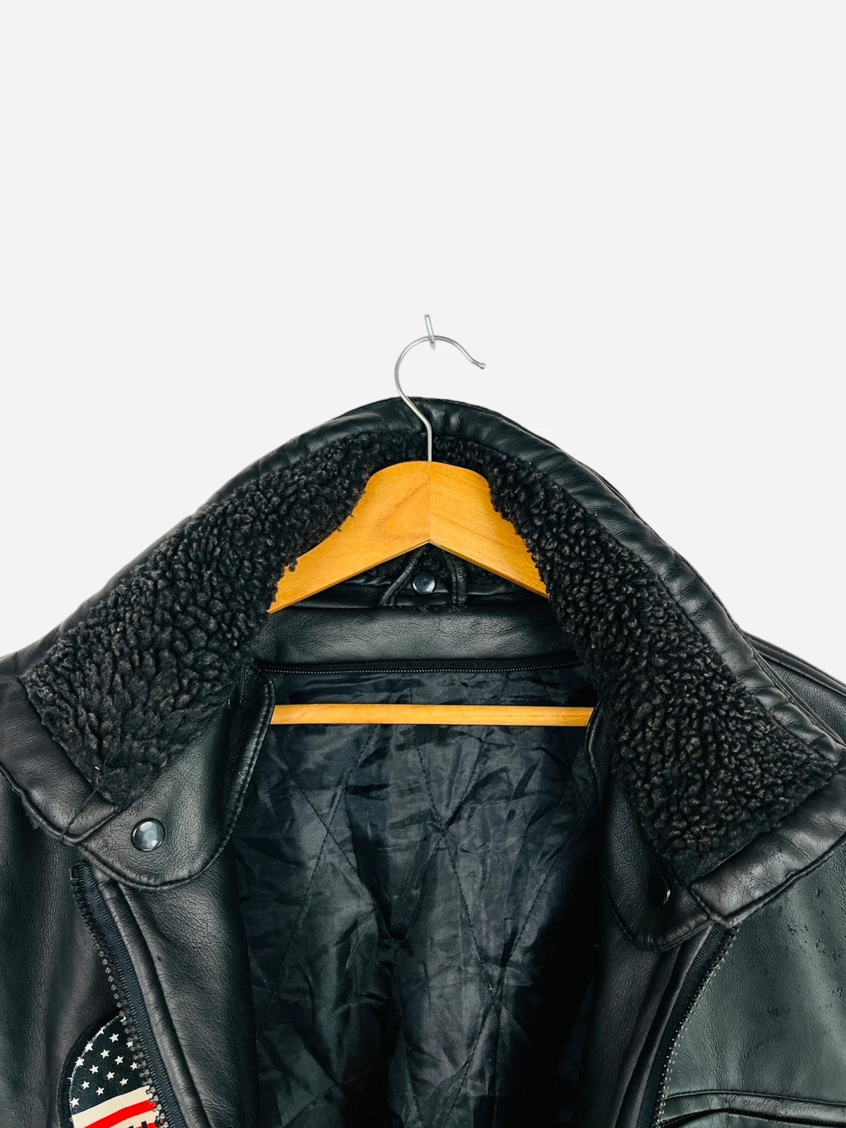 Jacket en Cuir Sans Manches USA Américain 2000' - XL (A385)