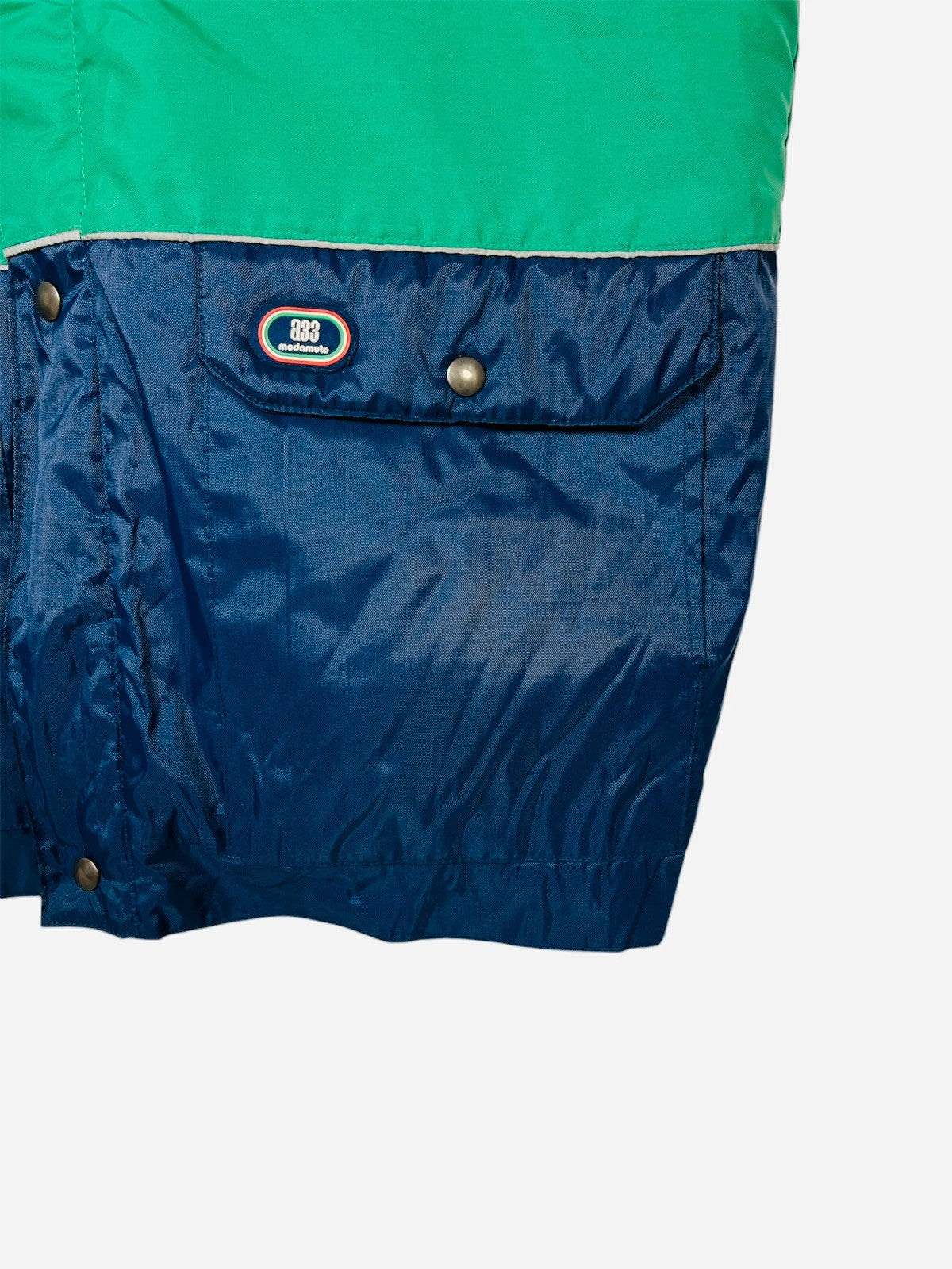 Jacket Sans Manches Vintage A33 Modamoto 2000' Vert & Bleu Marine- L (A391)