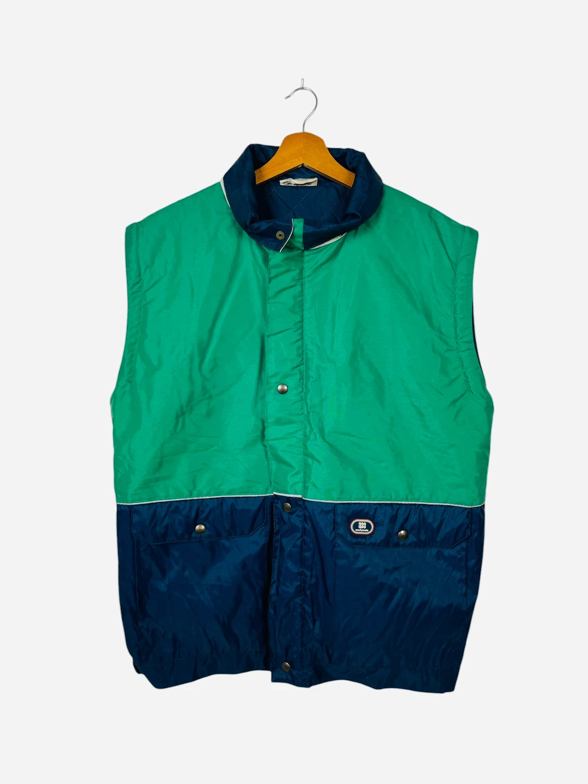 Jacket Sans Manches Vintage A33 Modamoto 2000' Vert & Bleu Marine- L (A391)