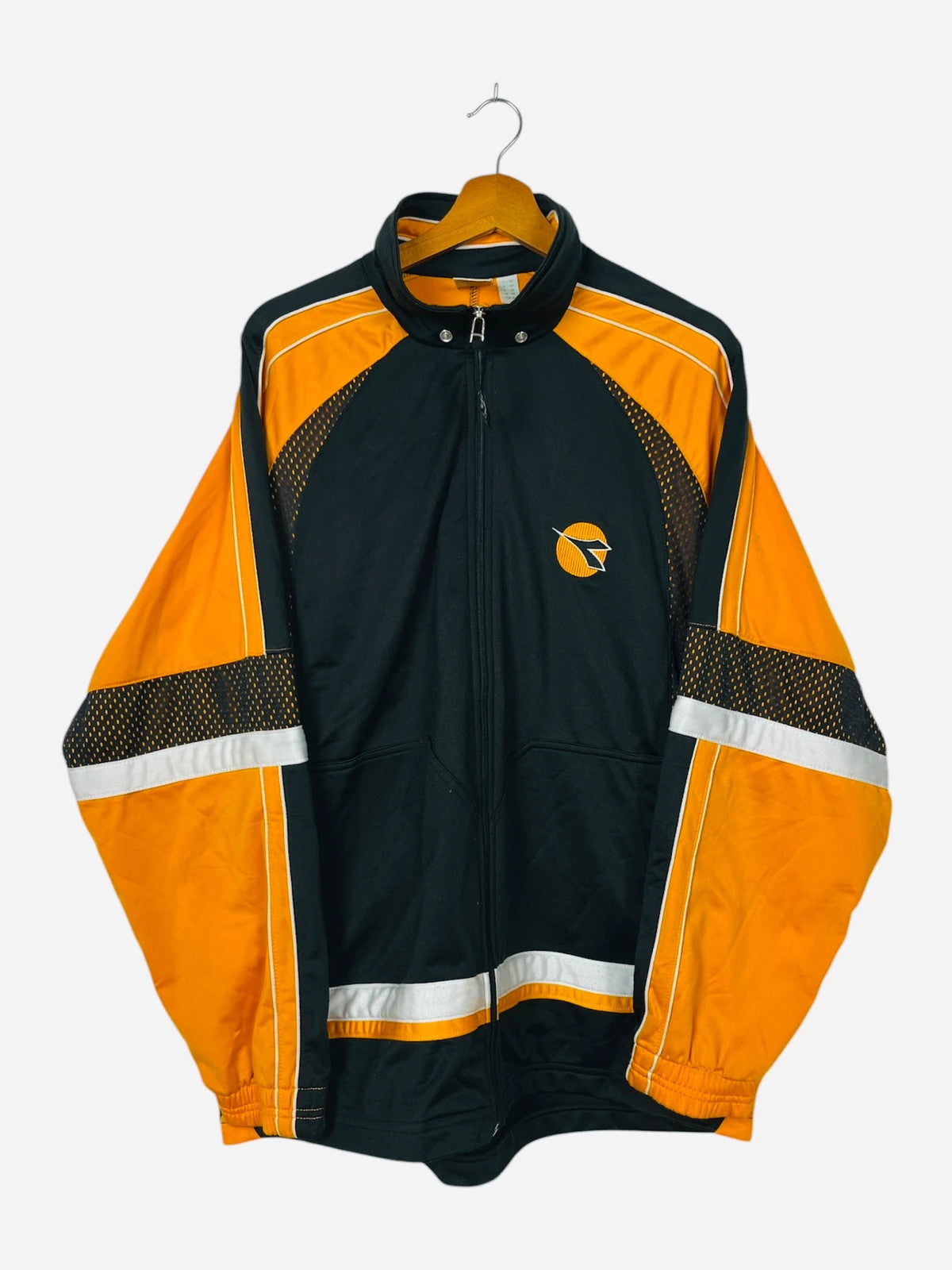 Veste Coupe Vent Jacket Sport Diadora Noir & Jaune - L (A392)