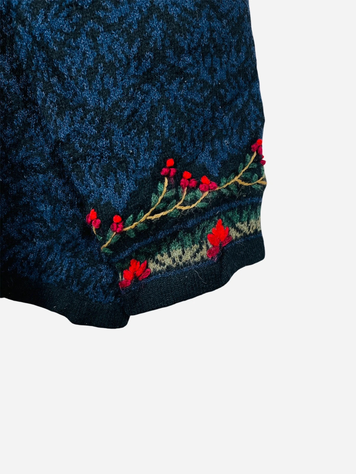 Pull Cardigan Vintage à Fleurs Noël Gilet Rouge & Noir - L (A404)
