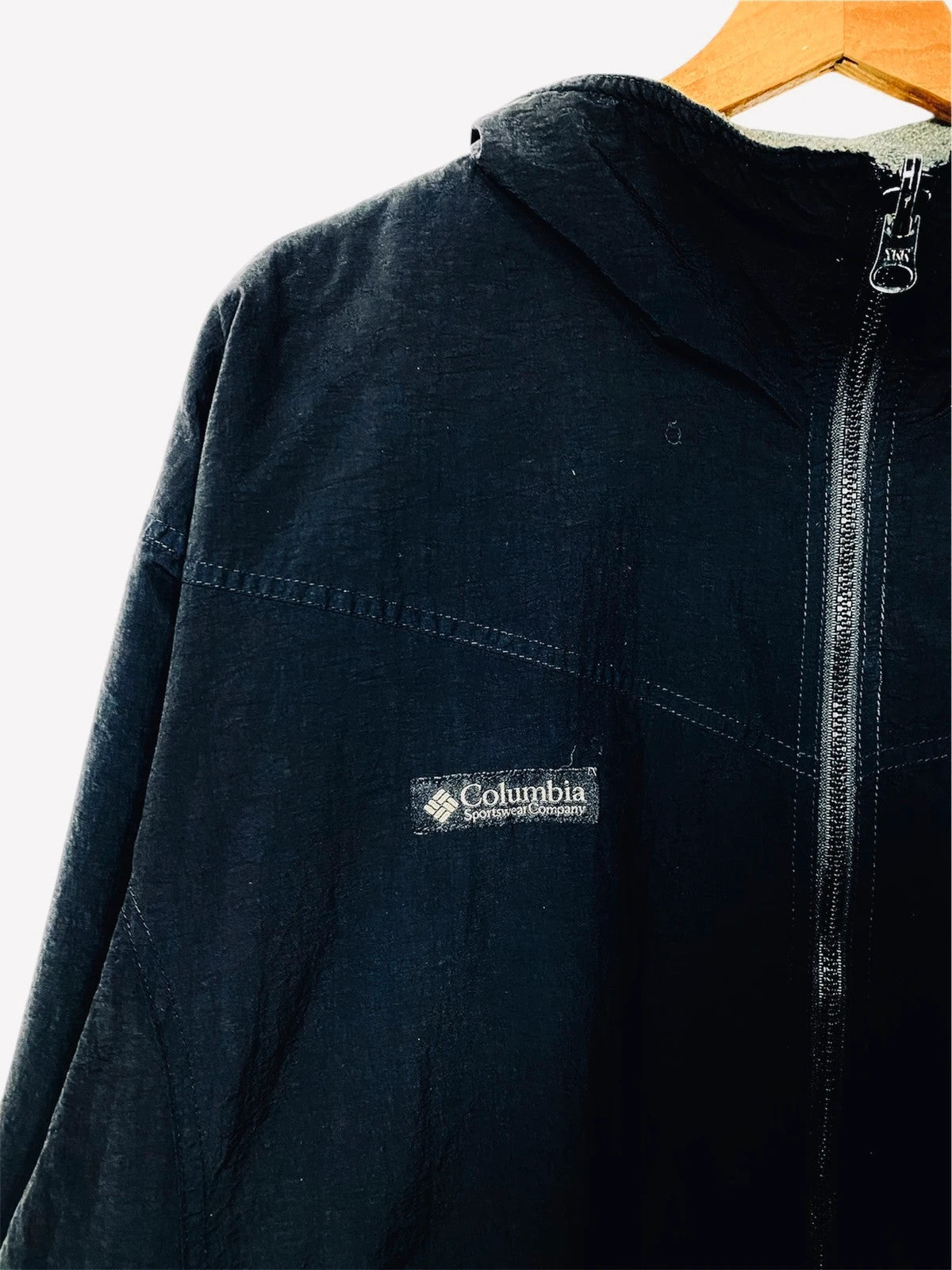 Veste Légère Vintage Black Windbreaker Jacket Columbia Noir - L (A50)