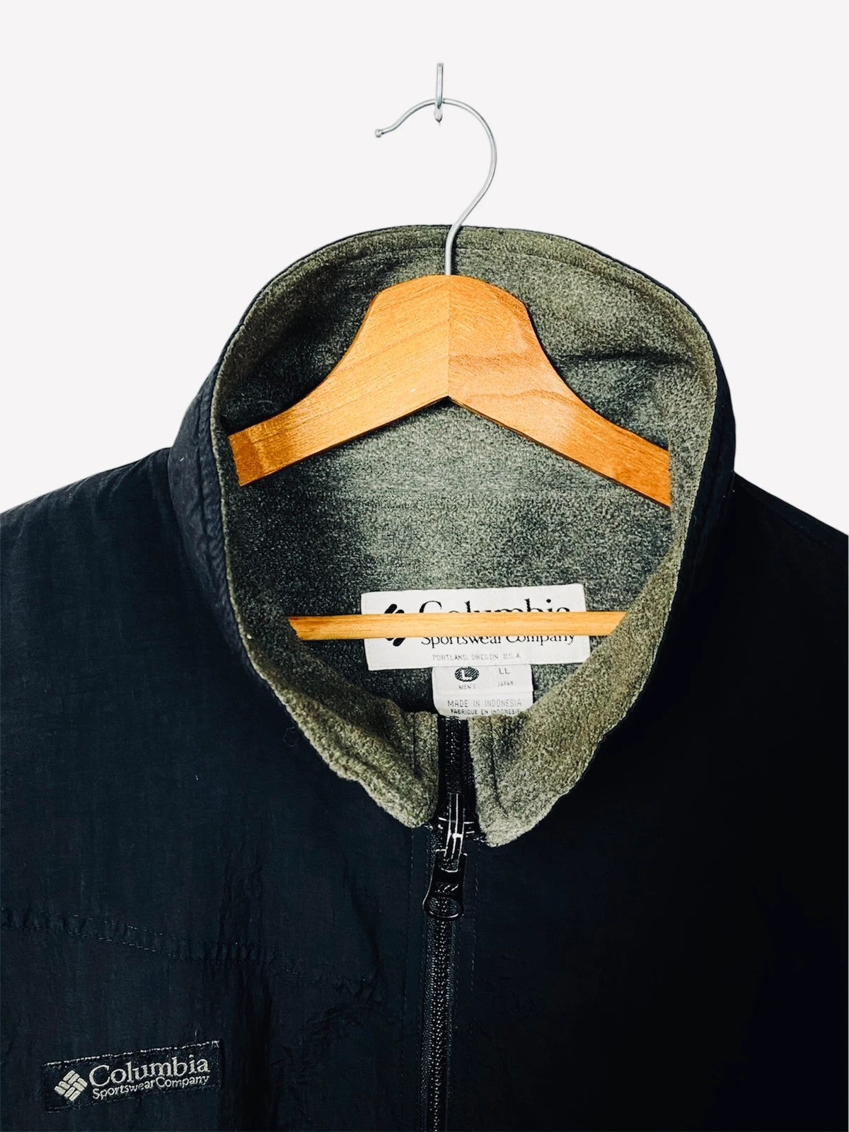 Veste Légère Vintage Black Windbreaker Jacket Columbia Noir - L (A50)