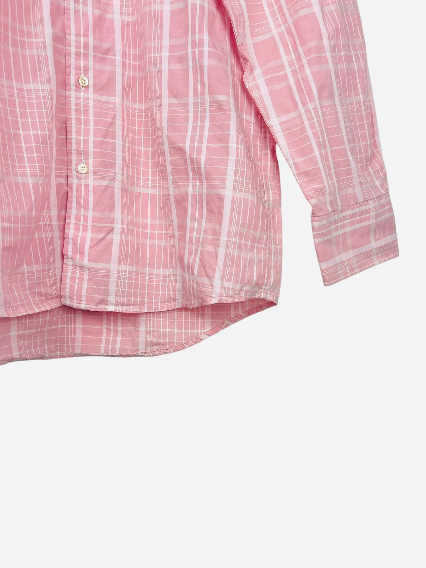 Chemise Lacoste Rayée Manches Longues Vintage Rose - M (B11)