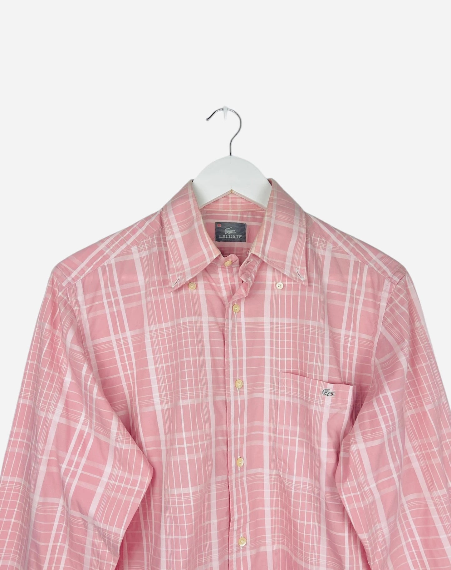 Chemise Lacoste Rayée Manches Longues Vintage Rose - M (B11)