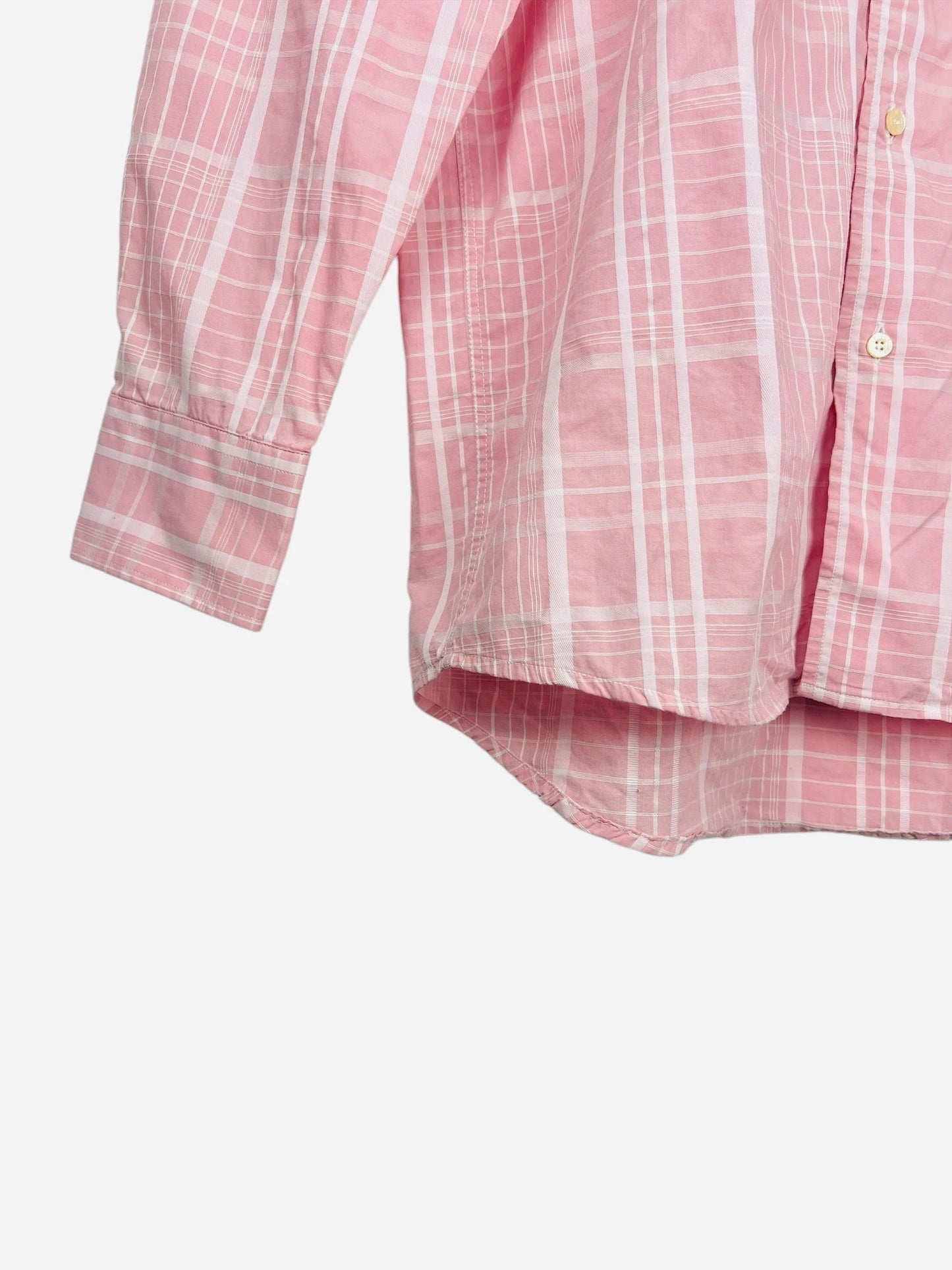 Chemise Lacoste Rayée Manches Longues Vintage Rose - M (B11)
