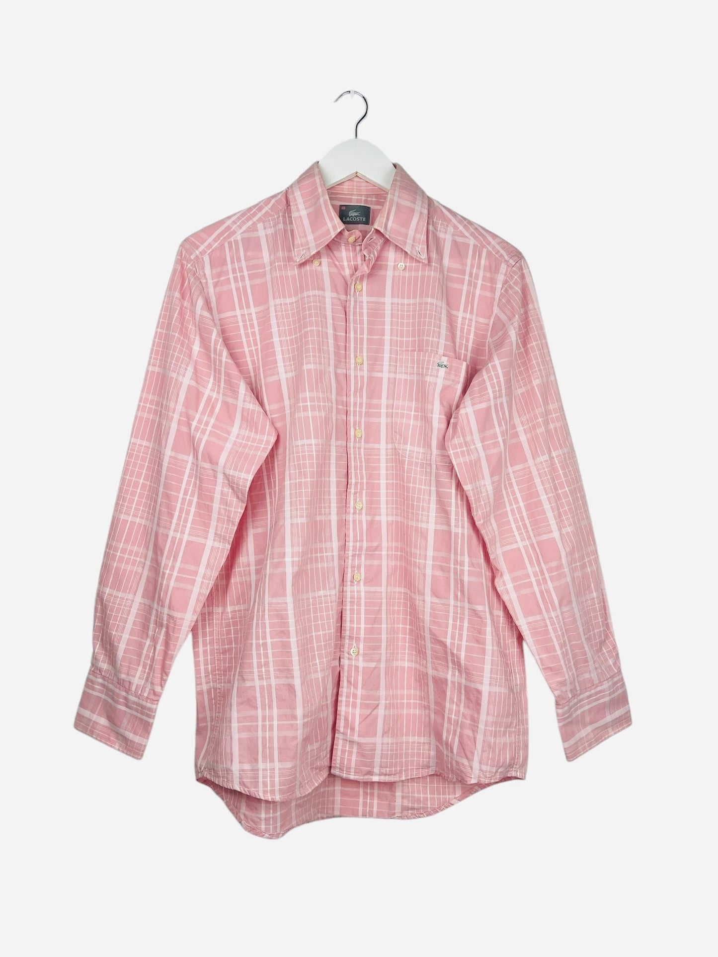 Chemise Lacoste Rayée Manches Longues Vintage Rose - M (B11)