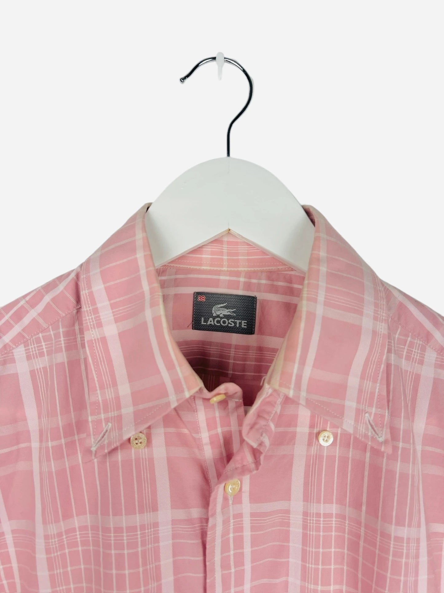 Chemise Lacoste Rayée Manches Longues Vintage Rose - M (B11)