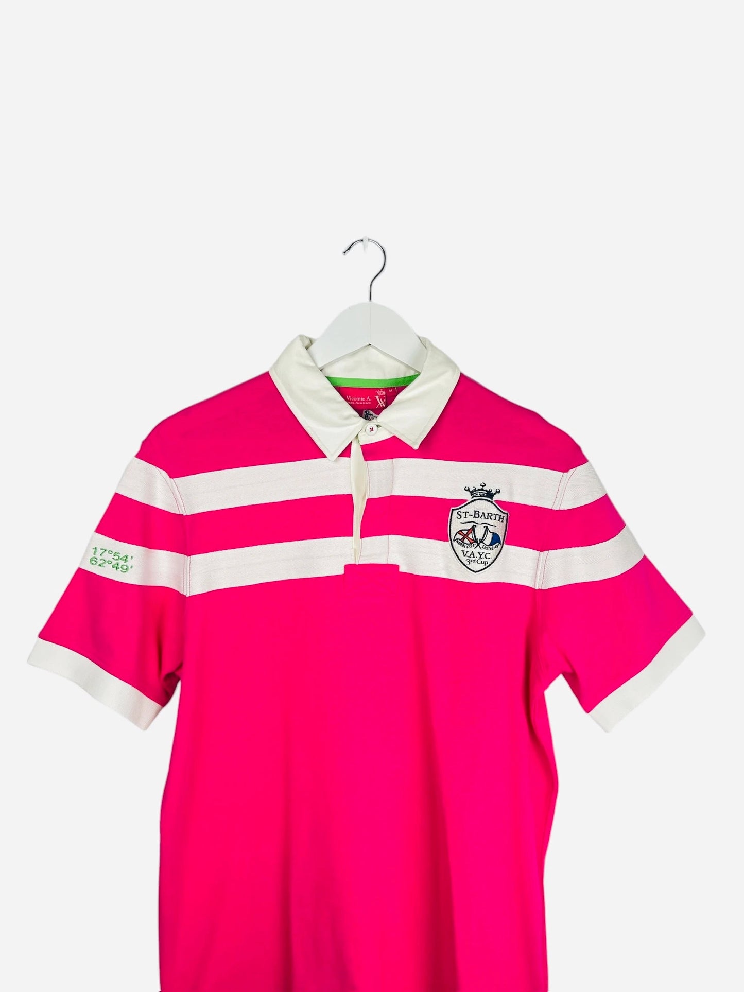Polo Vicomte Arthur St-Barth Logo Brodé Rose - M (B30)
