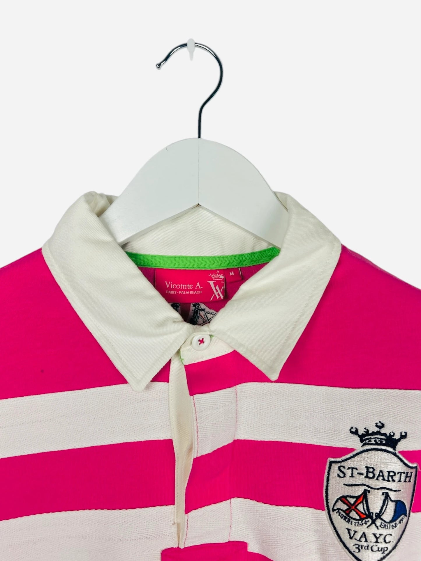 Polo Vicomte Arthur St-Barth Logo Brodé Rose - M (B30)
