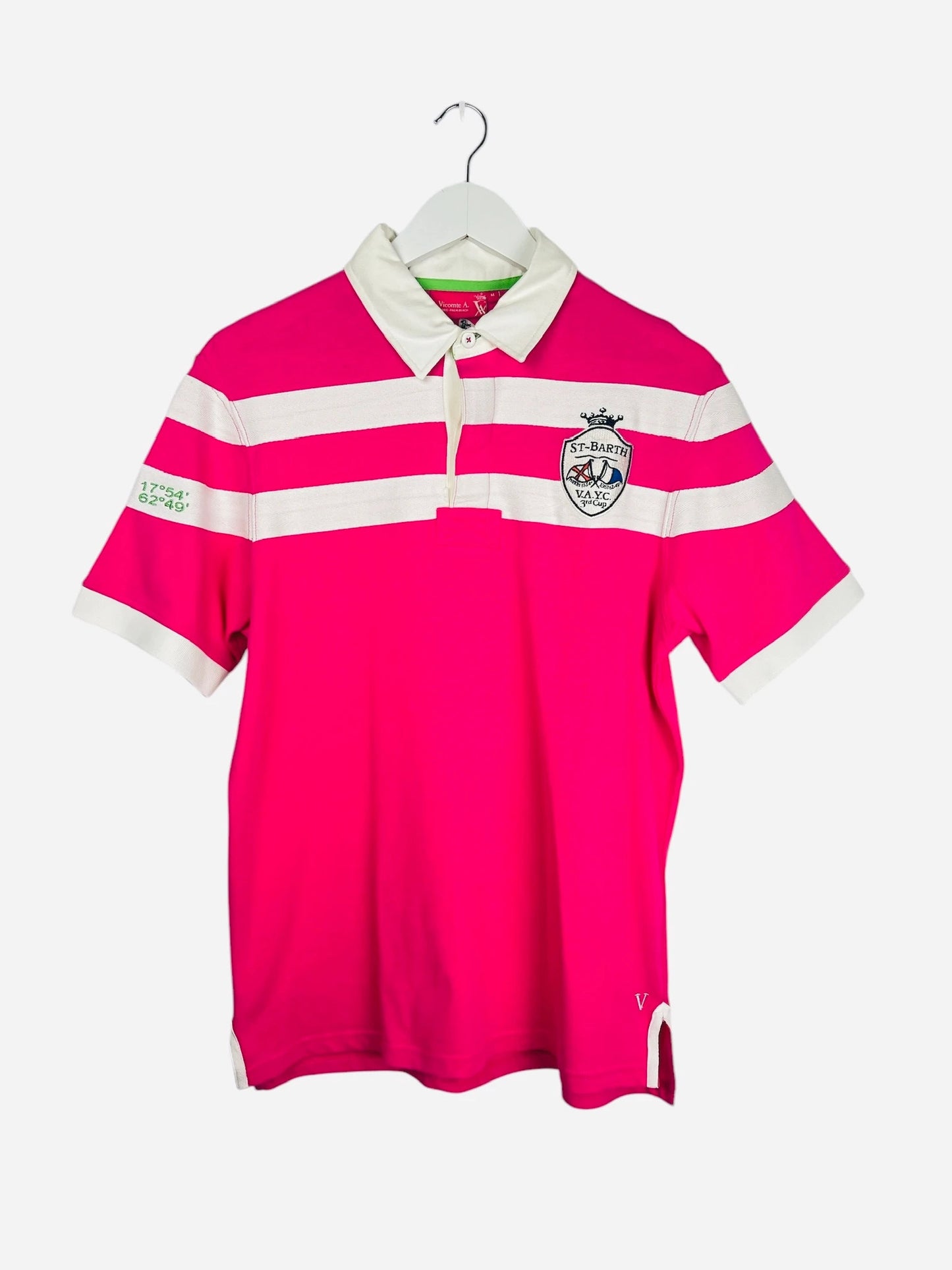 Polo Vicomte Arthur St-Barth Logo Brodé Rose - M (B30)