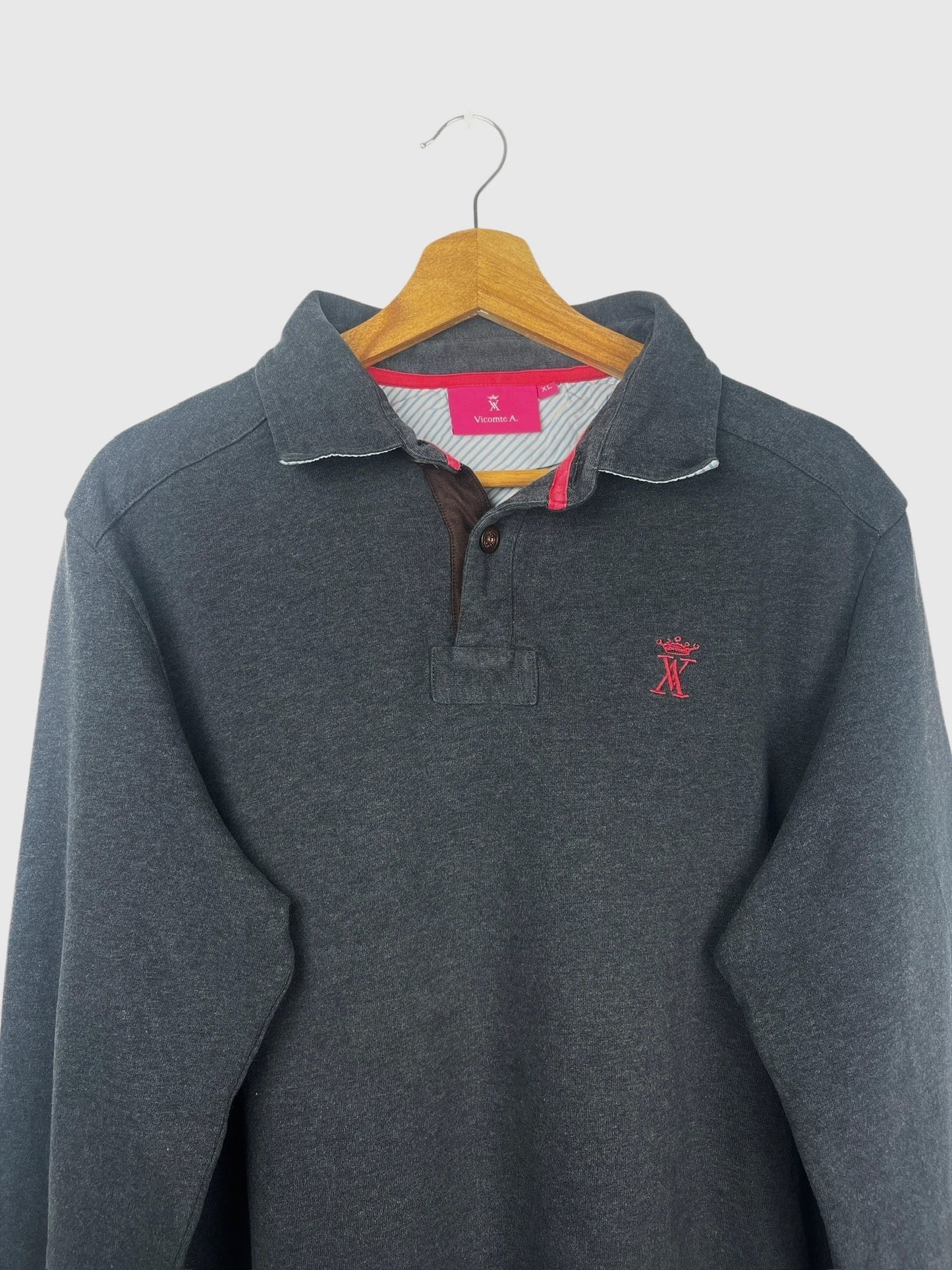Polo Vicomte Arthur Uni Manches Longues Gris - XL (B43)