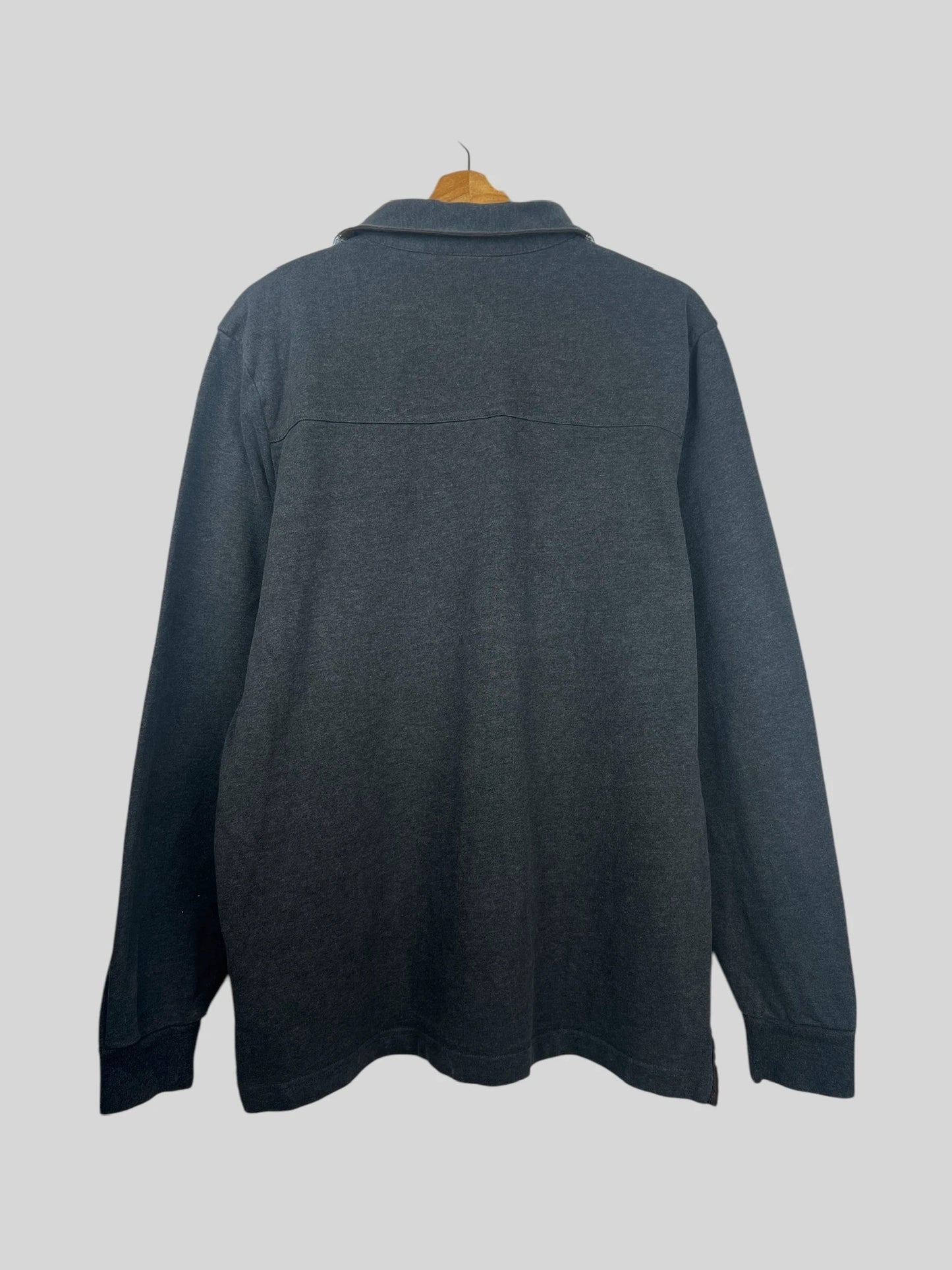 Polo Vicomte Arthur Uni Manches Longues Gris - XL (B43)