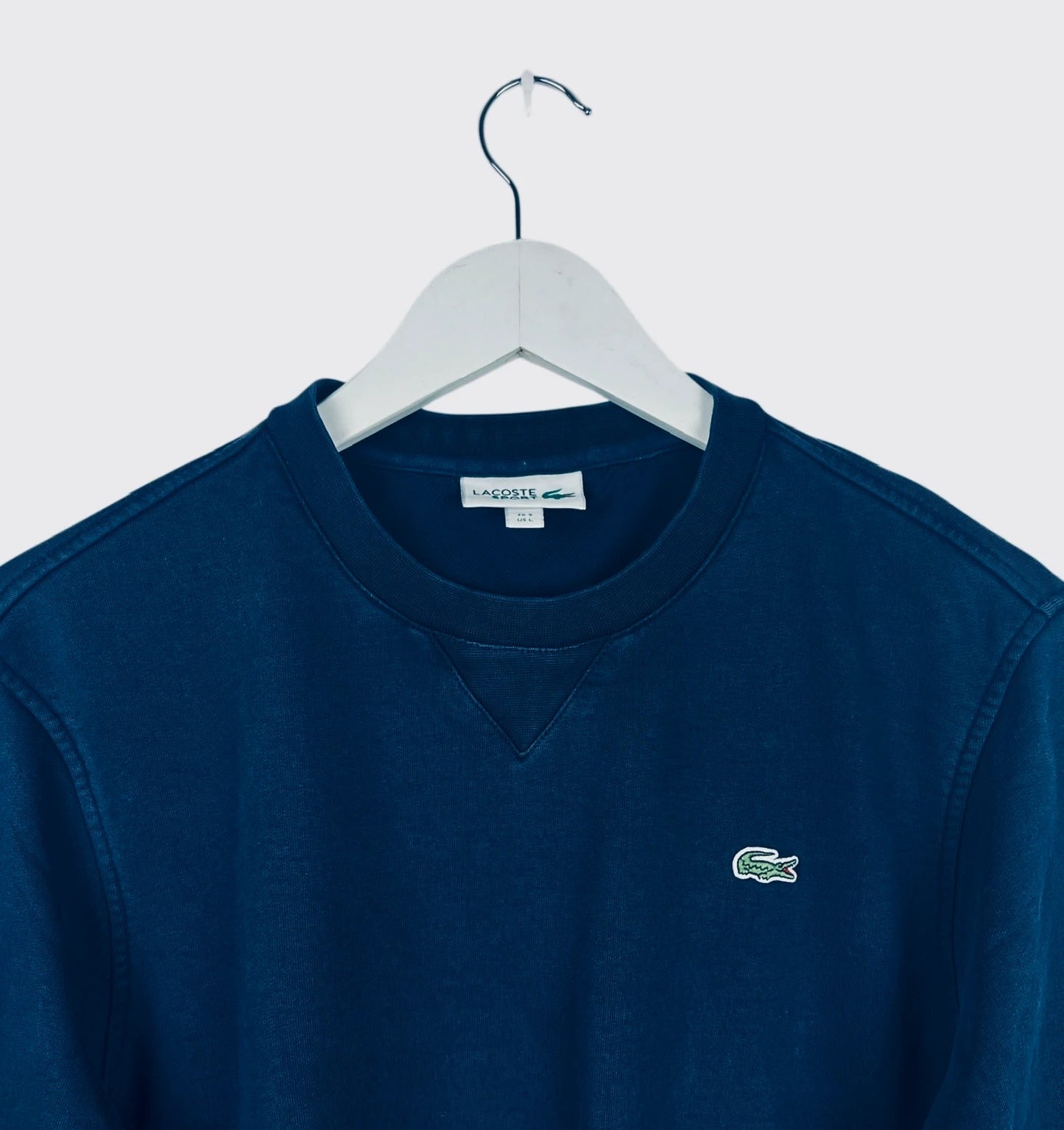 Pull Crewneck Uni Sweat Lacoste Bleu Marine Vintage - L (B08)