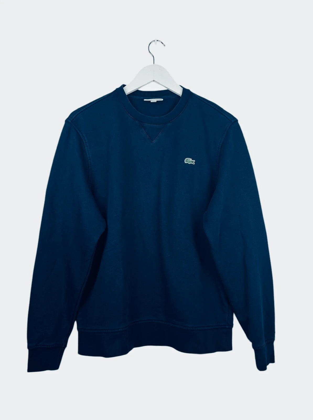 Pull Crewneck Uni Sweat Lacoste Bleu Marine Vintage - L (B08)