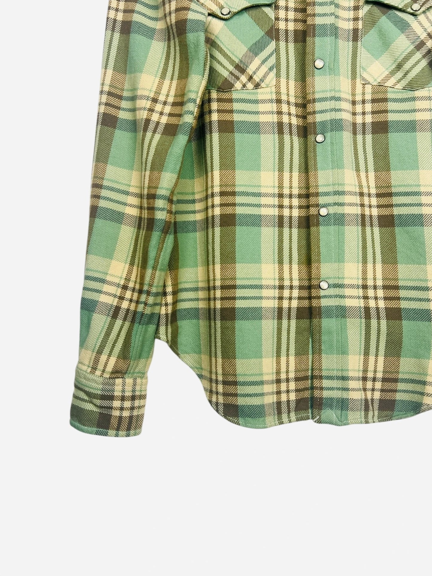 Chemise Ralph Lauren à carreaux Manches Longues Vintage Verte - S (B44)